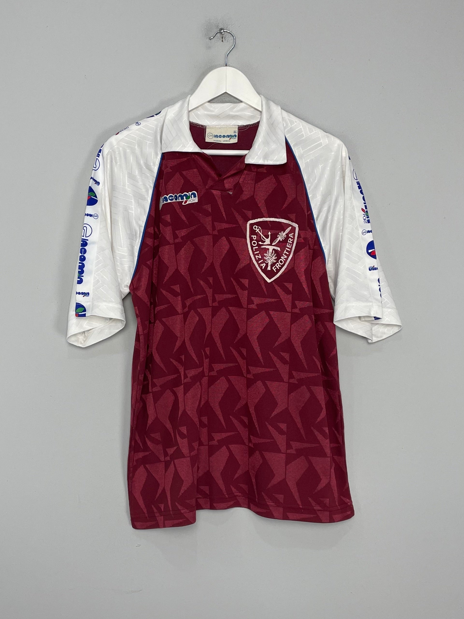 Shop 1992/93 POLIZIA FRONTIERA SCARPINI #3 HOME SHIRT (XL) GIACOMIN SPORT, classic football shirts, vintage football shirts & retro soccer jerseys at Cult Kits