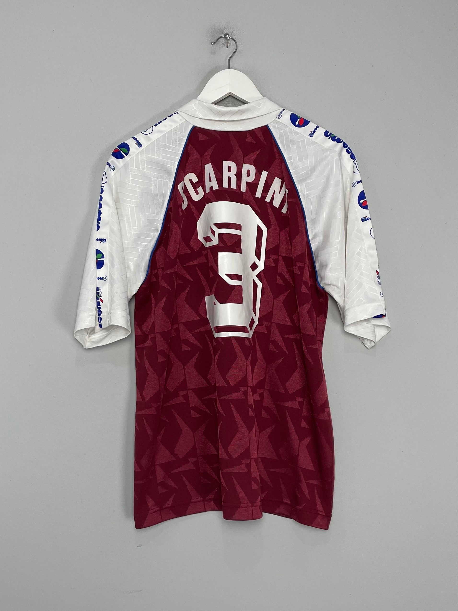 Shop 1992/93 POLIZIA FRONTIERA SCARPINI #3 HOME SHIRT (XL) GIACOMIN SPORT, classic football shirts, vintage football shirts & retro soccer jerseys at Cult Kits
