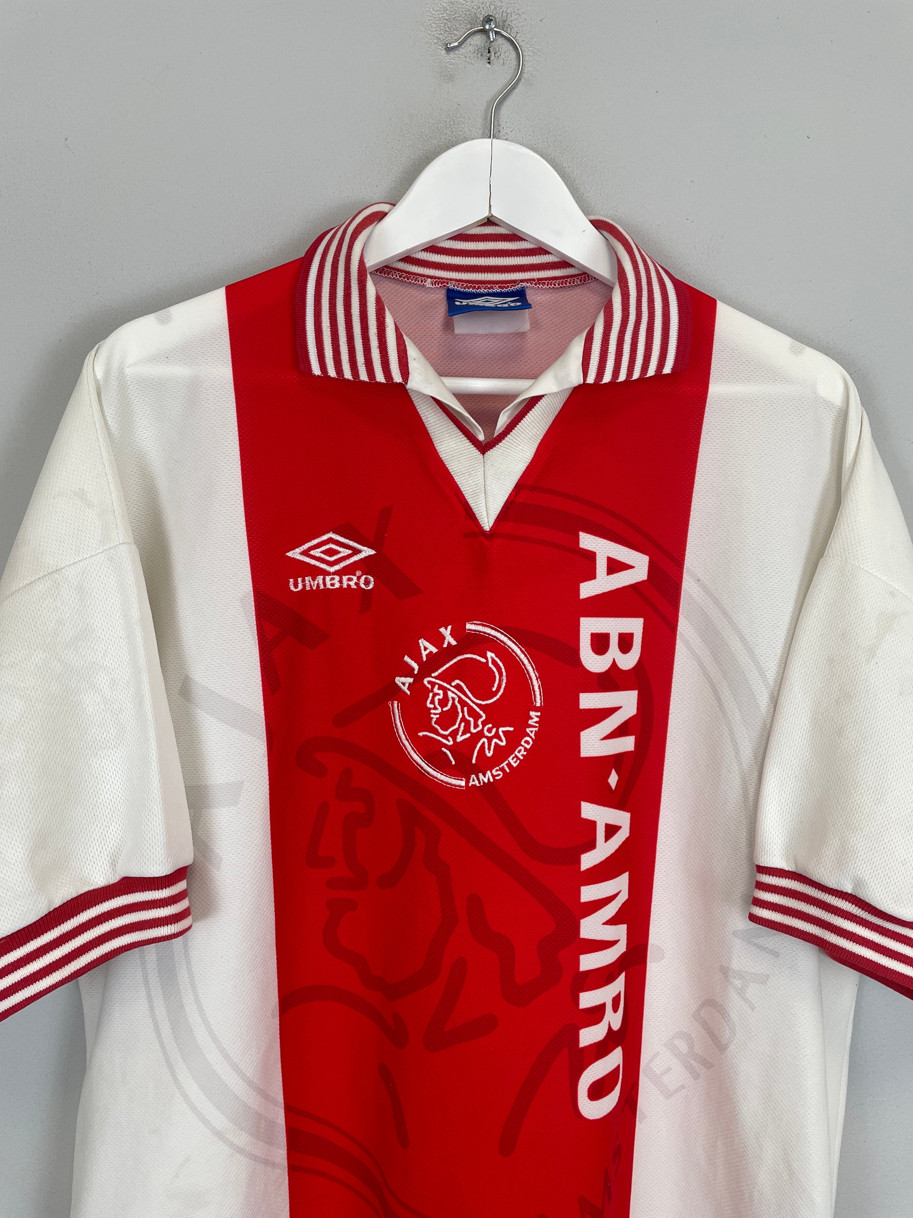 Shop 1996/97 AJAX HOME SHIRT (XL) UMBRO, classic football shirts, vintage football shirts & retro soccer jerseys at Cult Kits