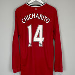 Shop 2011/12 MANCHESTER UNITED CHICHARITO #14 L/S HOME SHIRT (L) NIKE, classic football shirts, vintage football shirts & retro soccer jerseys at Cult Kits
