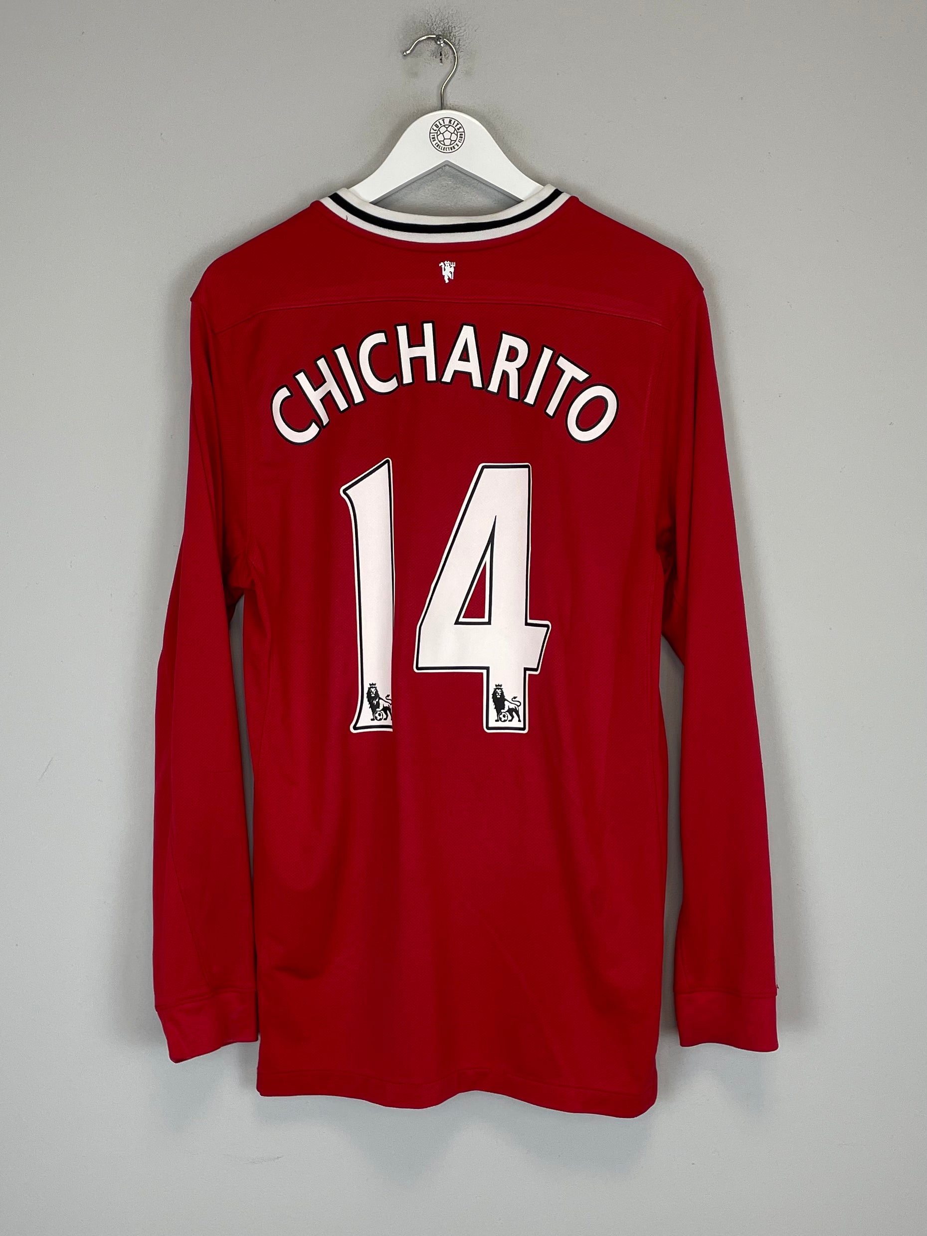Shop 2011/12 MANCHESTER UNITED CHICHARITO #14 L/S HOME SHIRT (L) NIKE, classic football shirts, vintage football shirts & retro soccer jerseys at Cult Kits