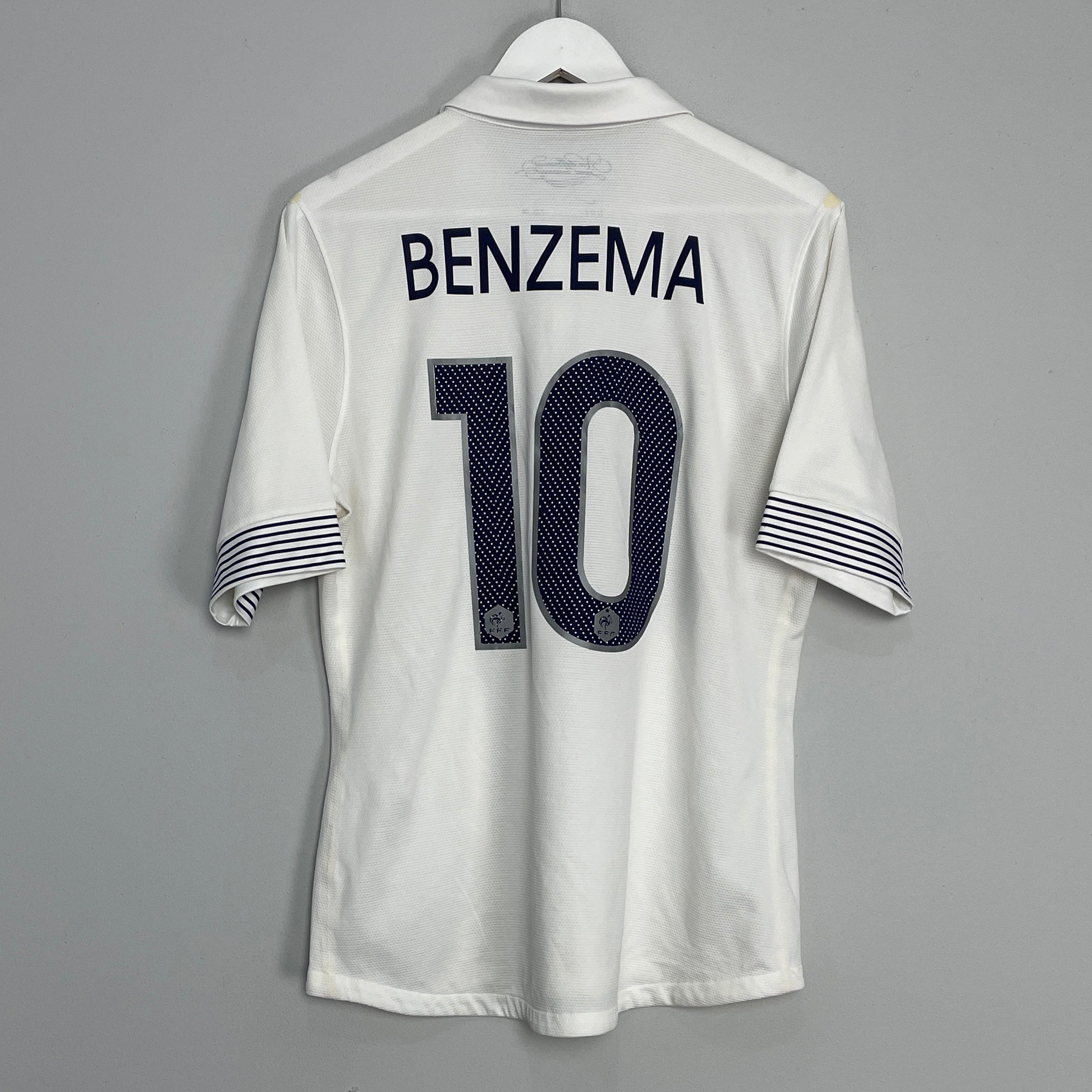 Shop 2012/13 FRANCE BENZEMA #10 *PLAYER ISSUE* AWAY SHIRT (L) ADIDAS, classic football shirts, vintage football shirts & retro soccer jerseys at Cult Kits