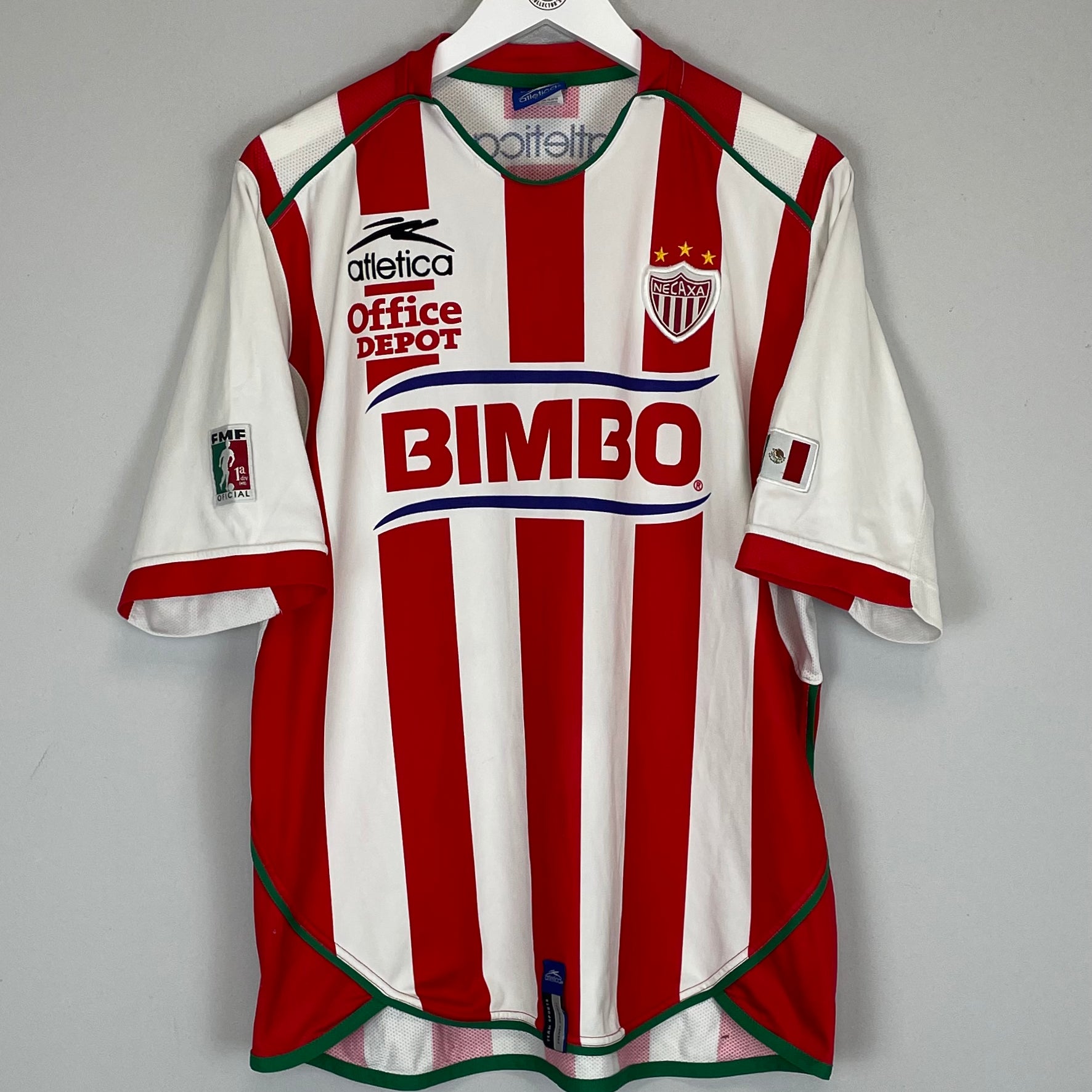 Shop 2004/05 NECAXA HOME SHIRT (L) ATLETICA, classic football shirts, vintage football shirts & retro soccer jerseys at Cult Kits