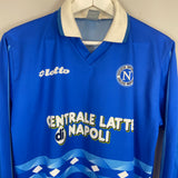 Shop 1996/97 NAPOLI L/S HOME SHIRT (M) LOTTO, classic football shirts, vintage football shirts & retro soccer jerseys at Cult Kits