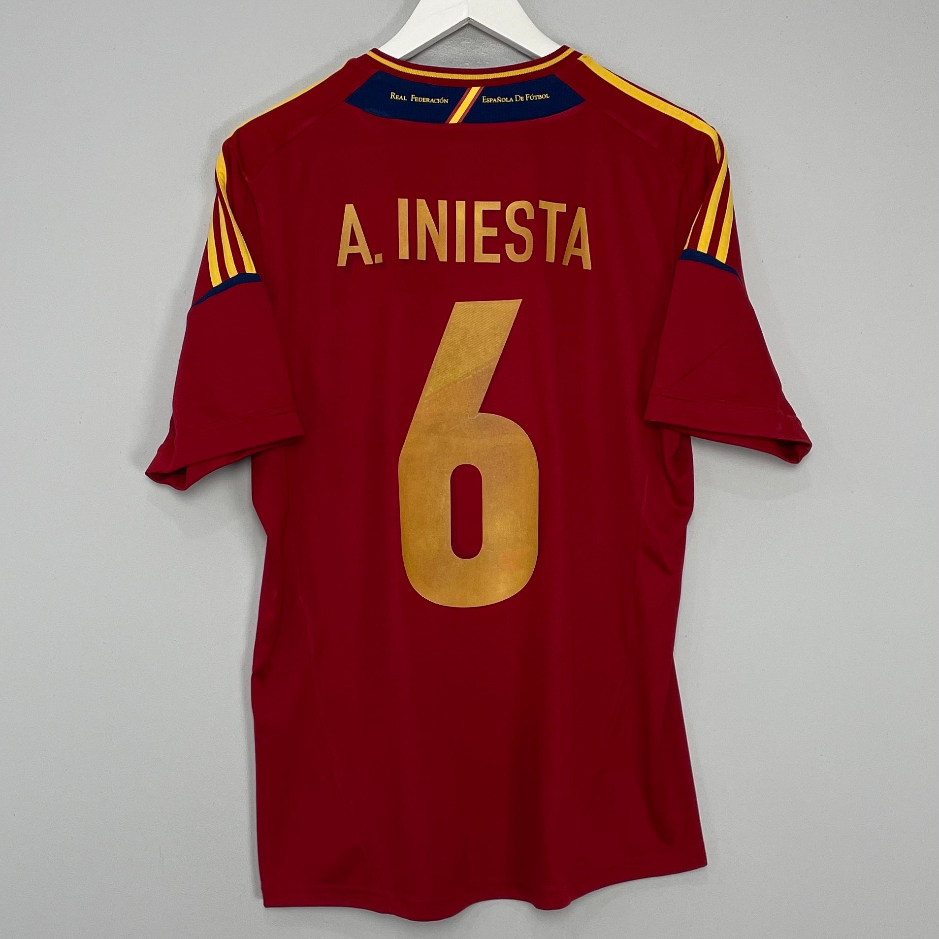 Shop 2011/12 SPAIN A.INIESTA #6 HOME SHIRT (L) ADIDAS, classic football shirts, vintage football shirts & retro soccer jerseys at Cult Kits