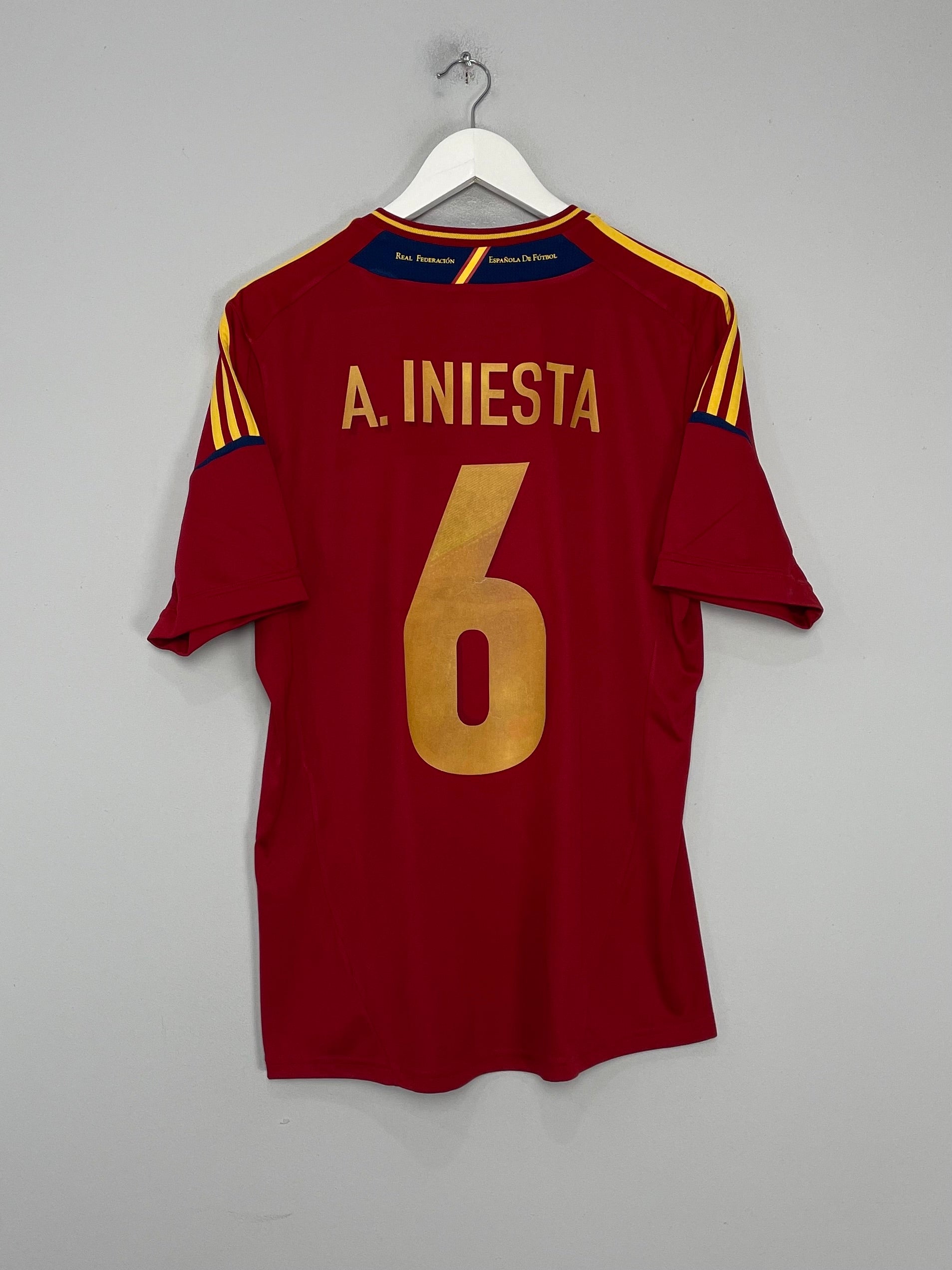 Shop 2011/12 SPAIN A.INIESTA #6 HOME SHIRT (L) ADIDAS, classic football shirts, vintage football shirts & retro soccer jerseys at Cult Kits