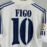 Shop 2001/02 REAL MADRID FIGO #10 HOME SHIRT (M) ADIDAS, classic football shirts, vintage football shirts & retro soccer jerseys at Cult Kits