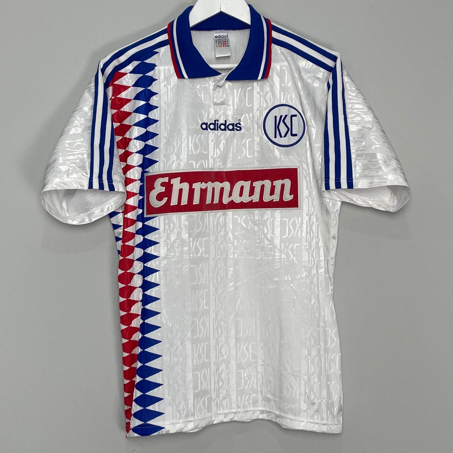 Shop 1995/96 KARLSRUHE HOME SHIRT (M) ADIDAS, classic football shirts, vintage football shirts & retro soccer jerseys at Cult Kits