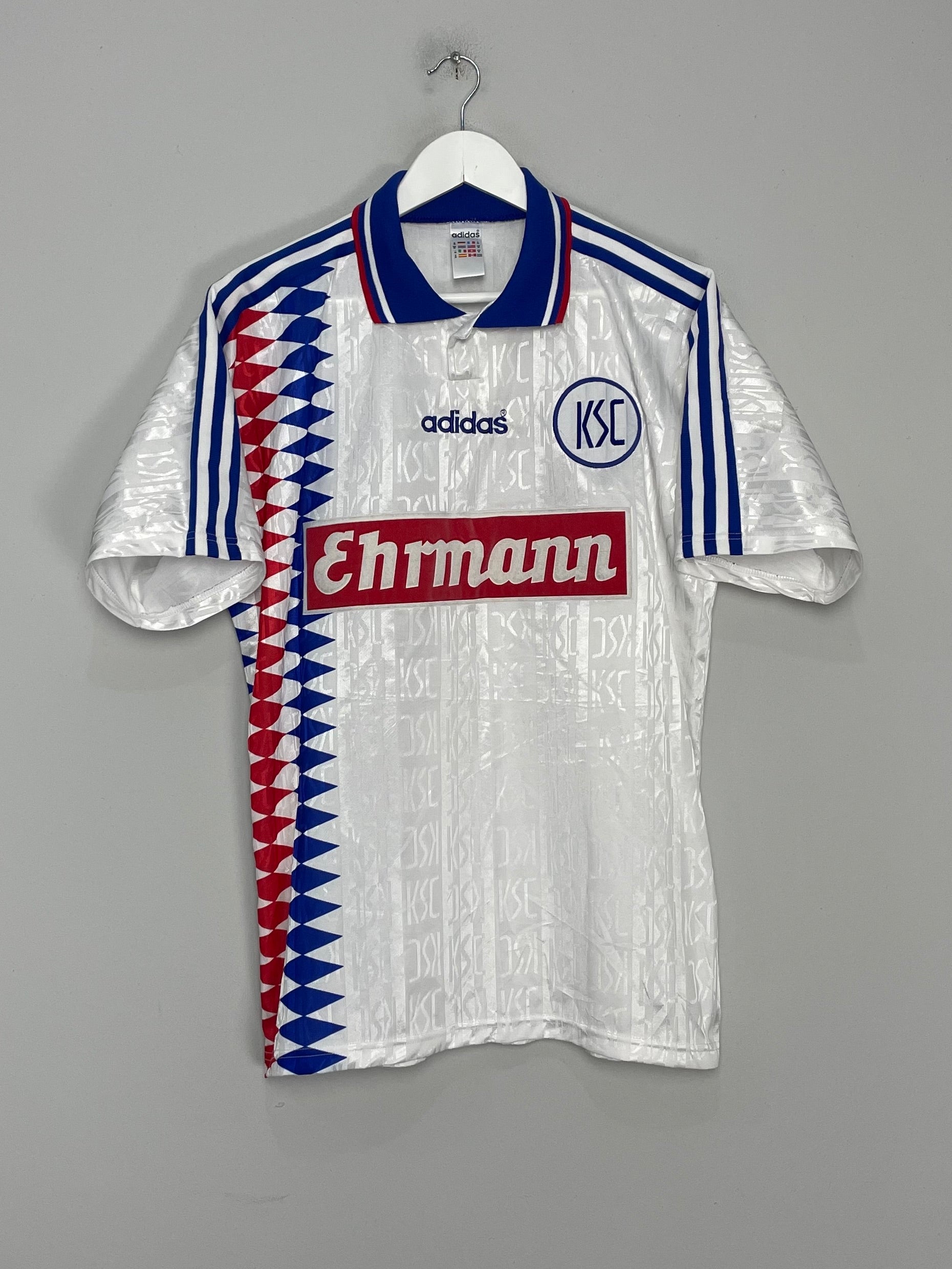 Shop 1995/96 KARLSRUHE HOME SHIRT (M) ADIDAS, classic football shirts, vintage football shirts & retro soccer jerseys at Cult Kits