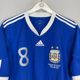 2010/11 ARGENTINA VERON #8 (GREECE v ARGENTINA) AWAY SHIRT (L) ADIDAS