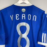 2010/11 ARGENTINA VERON #8 (GREECE v ARGENTINA) AWAY SHIRT (L) ADIDAS