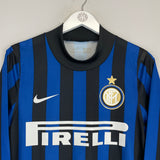 2011/12 INTER MILAN FORLAN #9 L/S AUTHENTIC (WINTER VERSION) HOME SHIRT (M) NIKE