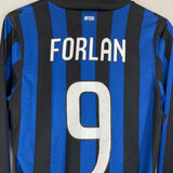 2011/12 INTER MILAN FORLAN #9 L/S AUTHENTIC (WINTER VERSION) HOME SHIRT (M) NIKE