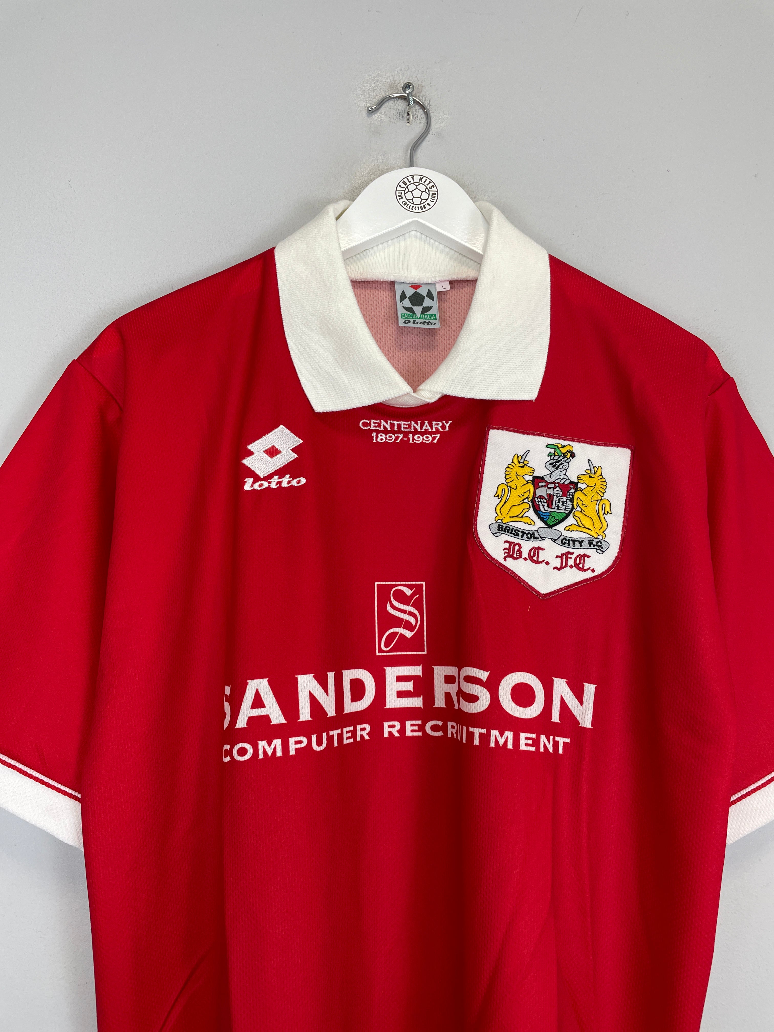 Shop 1996/97 BRISTOL CITY *CENTENARY* MINT HOME SHIRT (L) LOTTO, classic football shirts, vintage football shirts & retro soccer jerseys at Cult Kits