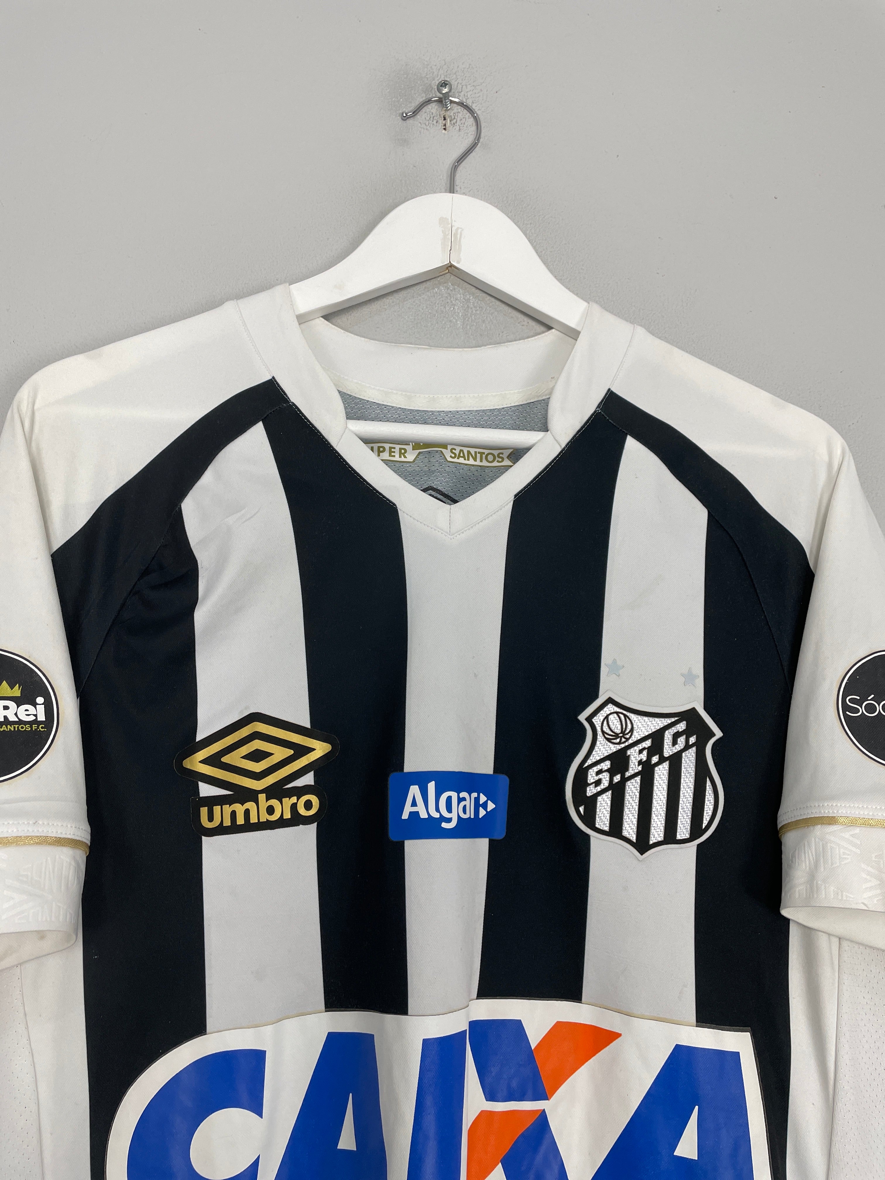 Shop 2018/19 SANTOS JEAN MOTA #3 HOME SHIRT (M) UMBRO, classic football shirts, vintage football shirts & retro soccer jerseys at Cult Kits