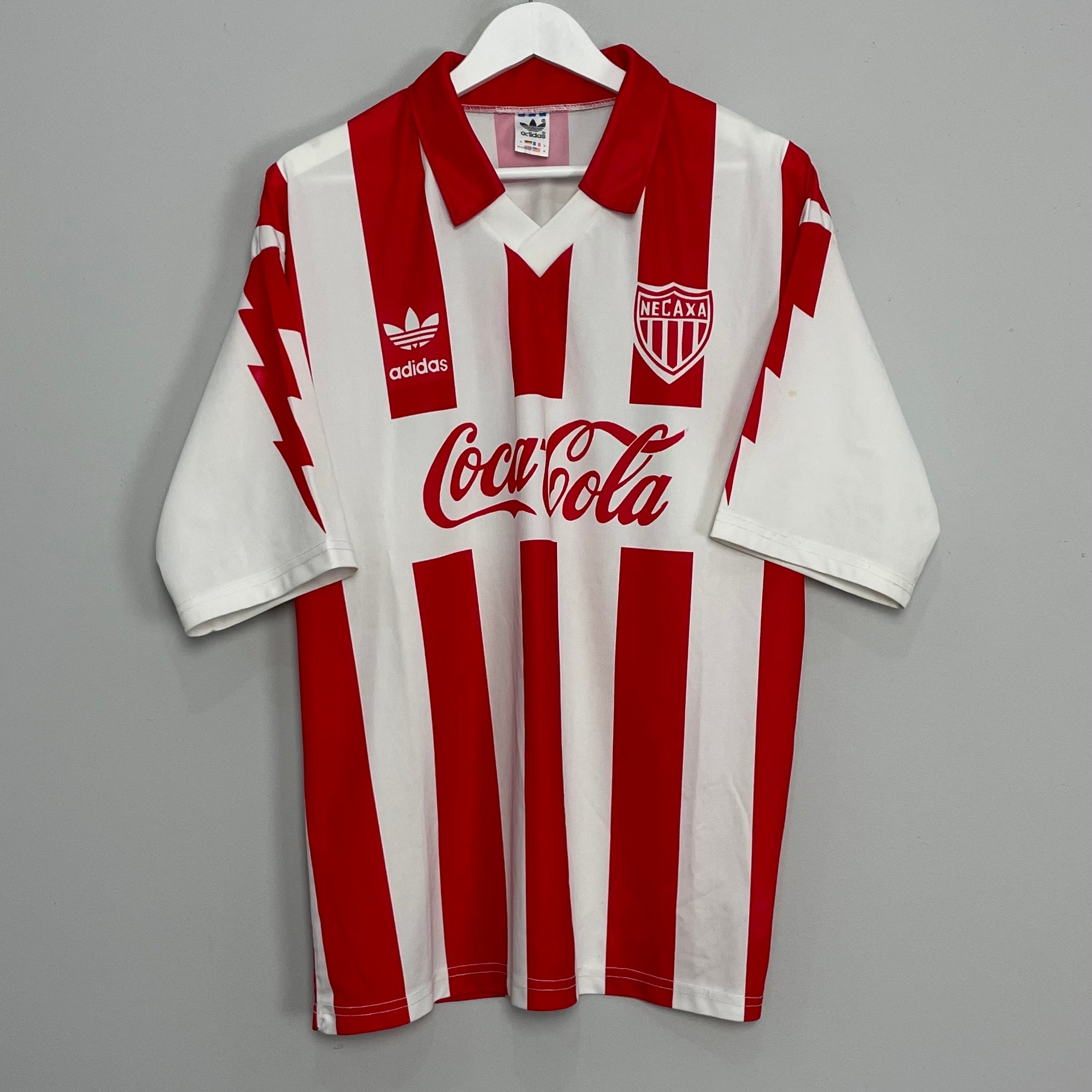 Shop 1994/95 NECAXA #28 HOME SHIRT (M) ADIDAS, classic football shirts, vintage football shirts & retro soccer jerseys at Cult Kits