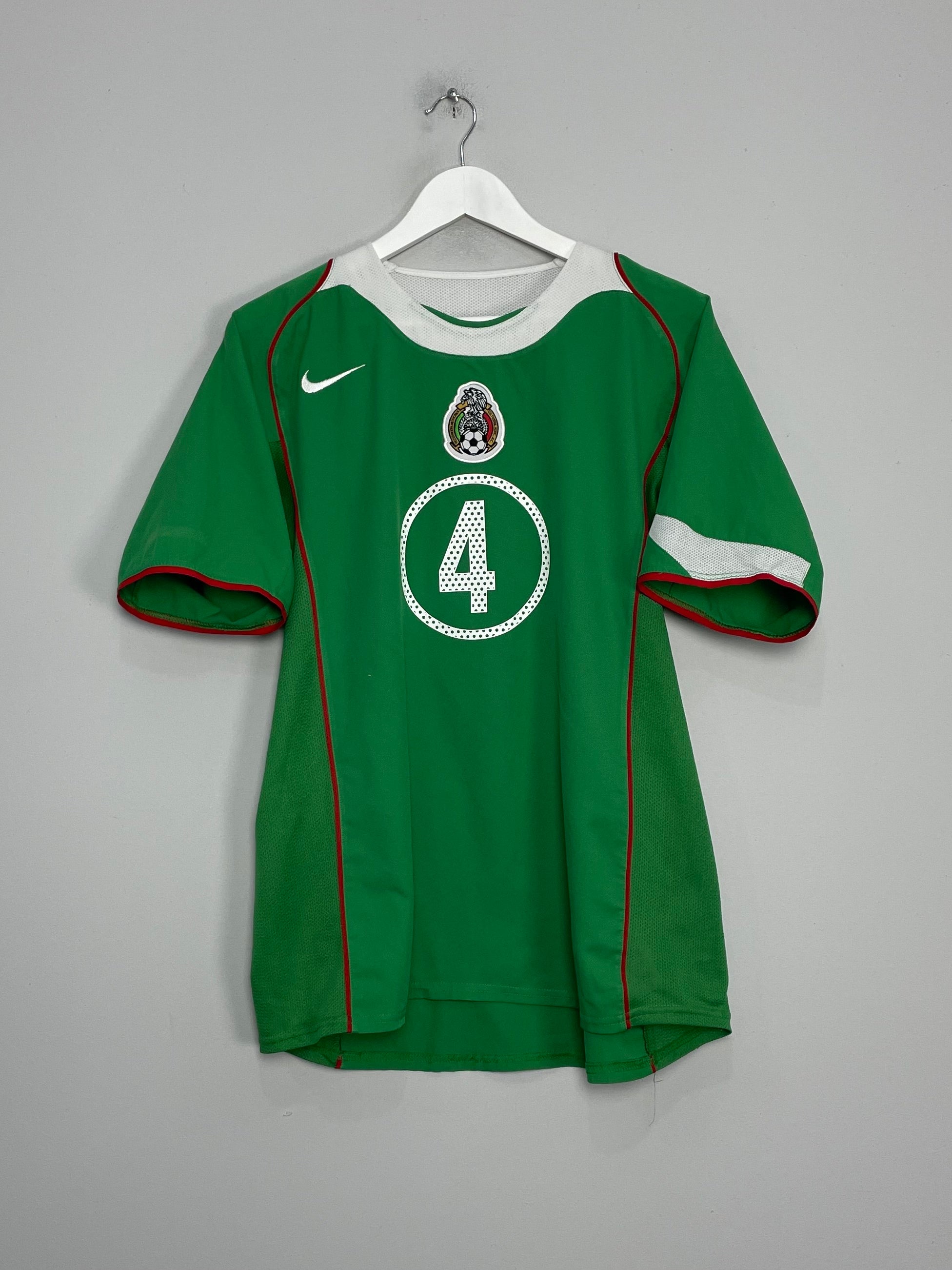 Shop 2004/06 MEXICO MARQUEZ #4 HOME SHIRT (M) NIKE, classic football shirts, vintage football shirts & retro soccer jerseys at Cult Kits