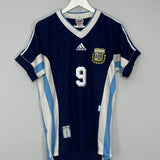 Shop 1998/99 ARGENTINA BATISTUTA #9 AWAY SHIRT (M) ADIDAS, classic football shirts, vintage football shirts & retro soccer jerseys at Cult Kits