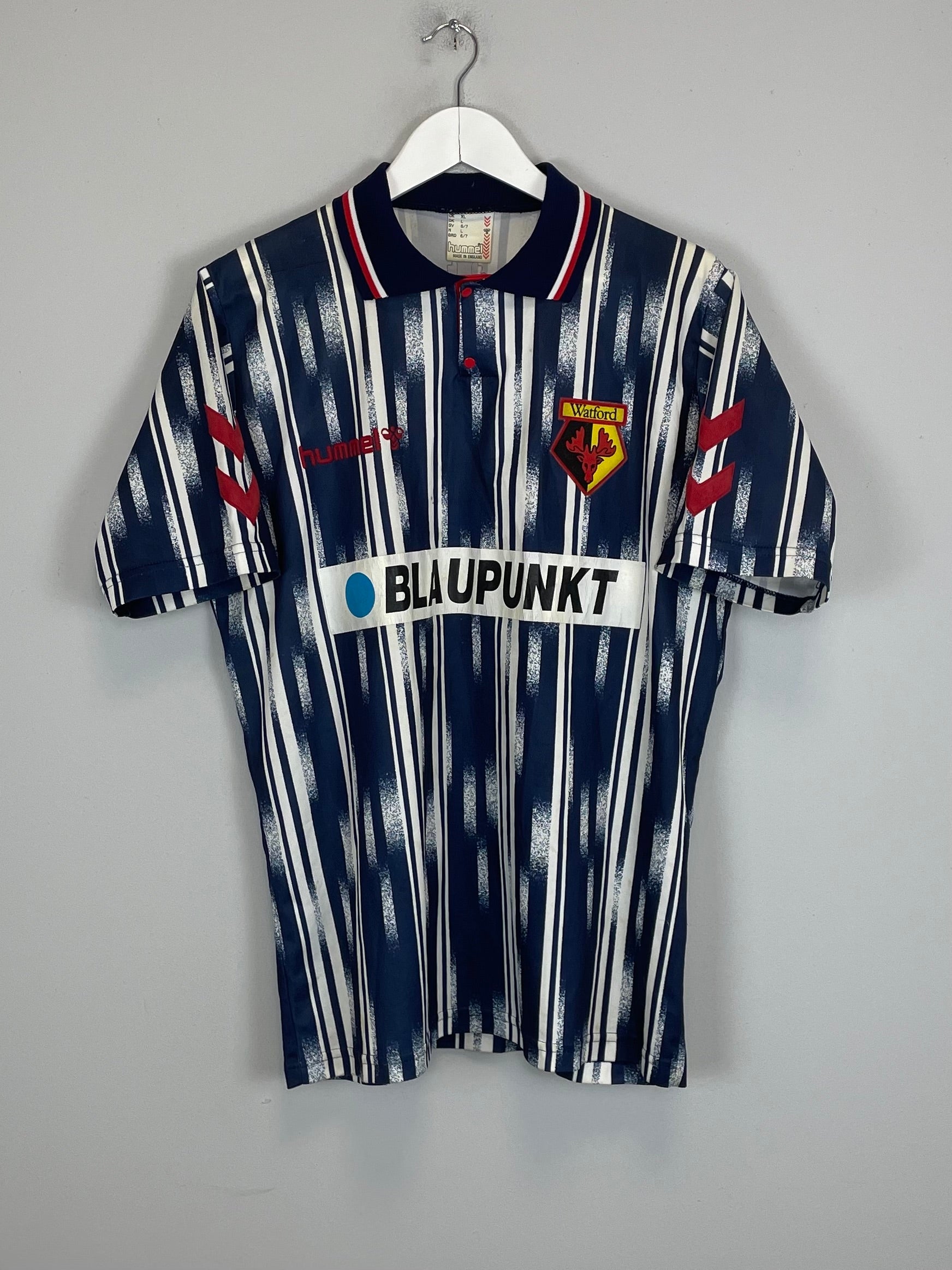 Shop 1993/95 WATFORD RAMAGE #6 *SIGNED* AWAY SHIRT (L) HUMMEL, classic football shirts, vintage football shirts & retro soccer jerseys at Cult Kits