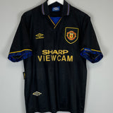 Shop 1993/94 MANCHESTER UNITED CANTONA #7 AWAY SHIRT (M) UMBRO, classic football shirts, vintage football shirts & retro soccer jerseys at Cult Kits