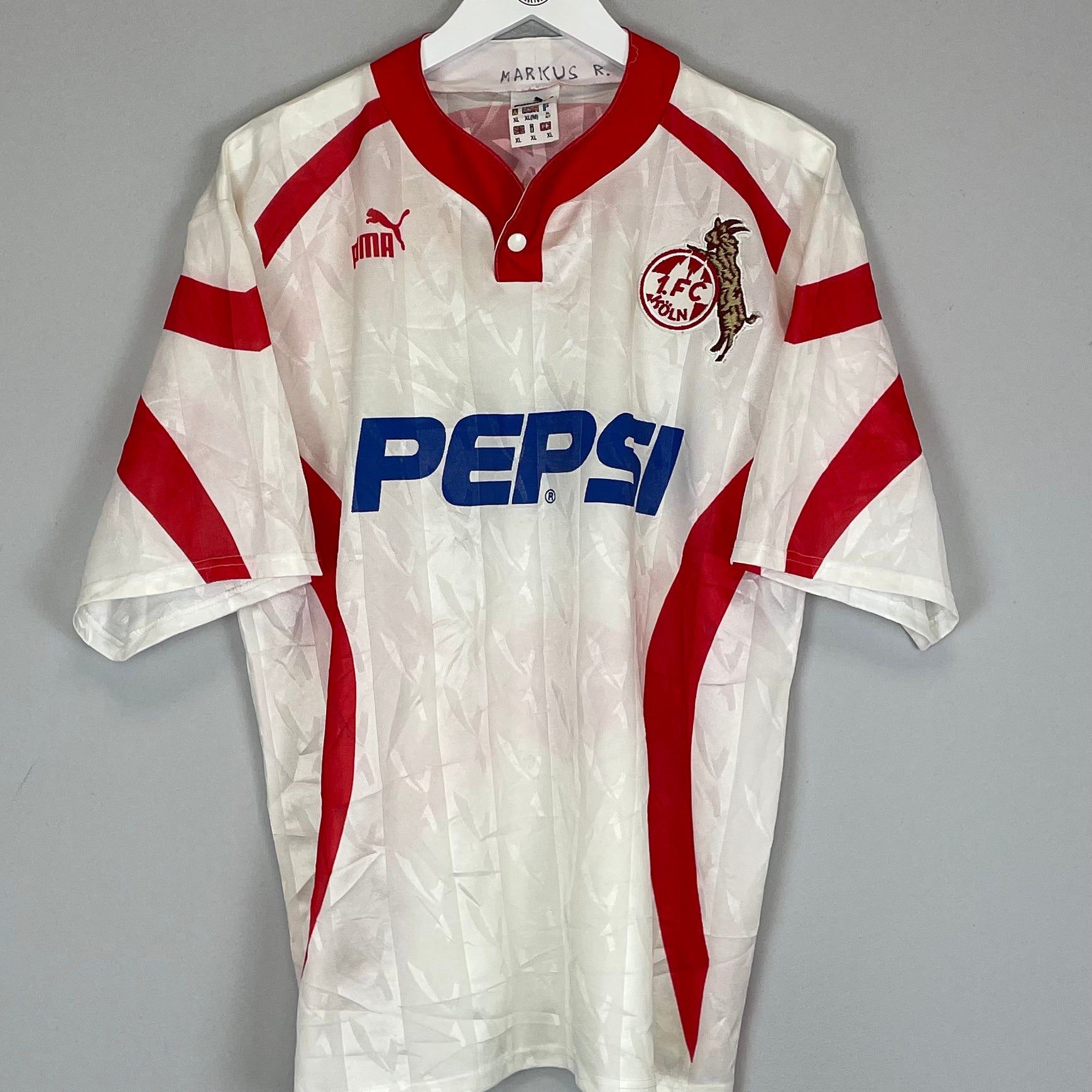 Shop 1993/94 FC KOLN HOME SHIRT (XL) PUMA, classic football shirts, vintage football shirts & retro soccer jerseys at Cult Kits