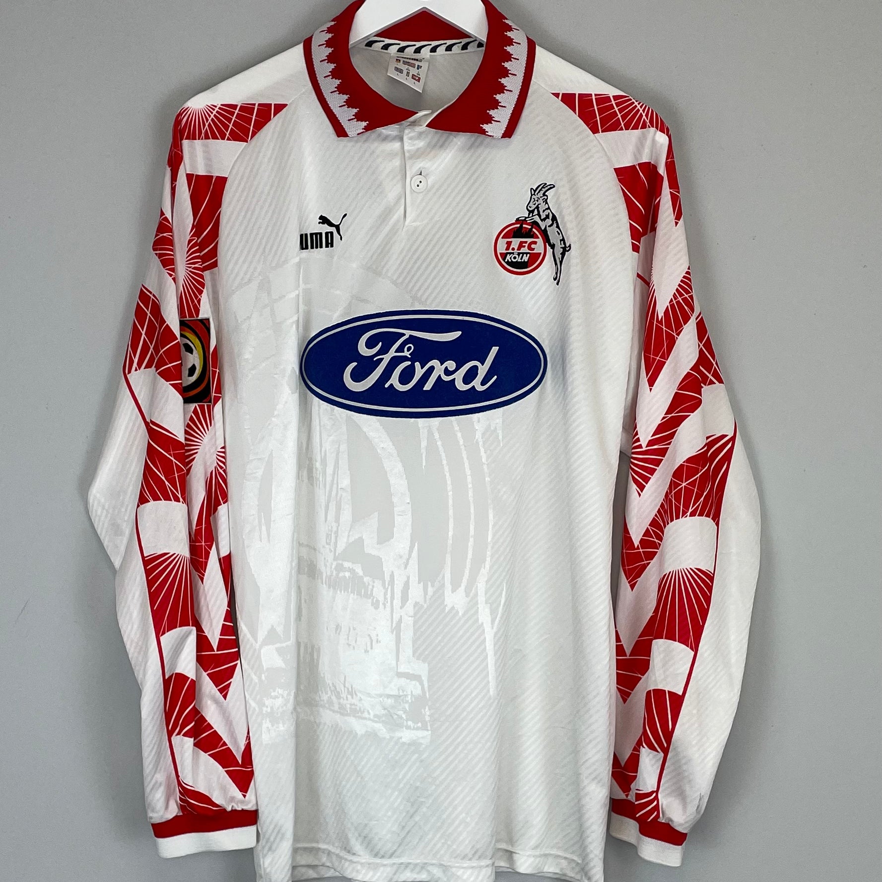 Shop 1996/97 FC KOLN L/S HOME SHIRT (L) PUMA, classic football shirts, vintage football shirts & retro soccer jerseys at Cult Kits