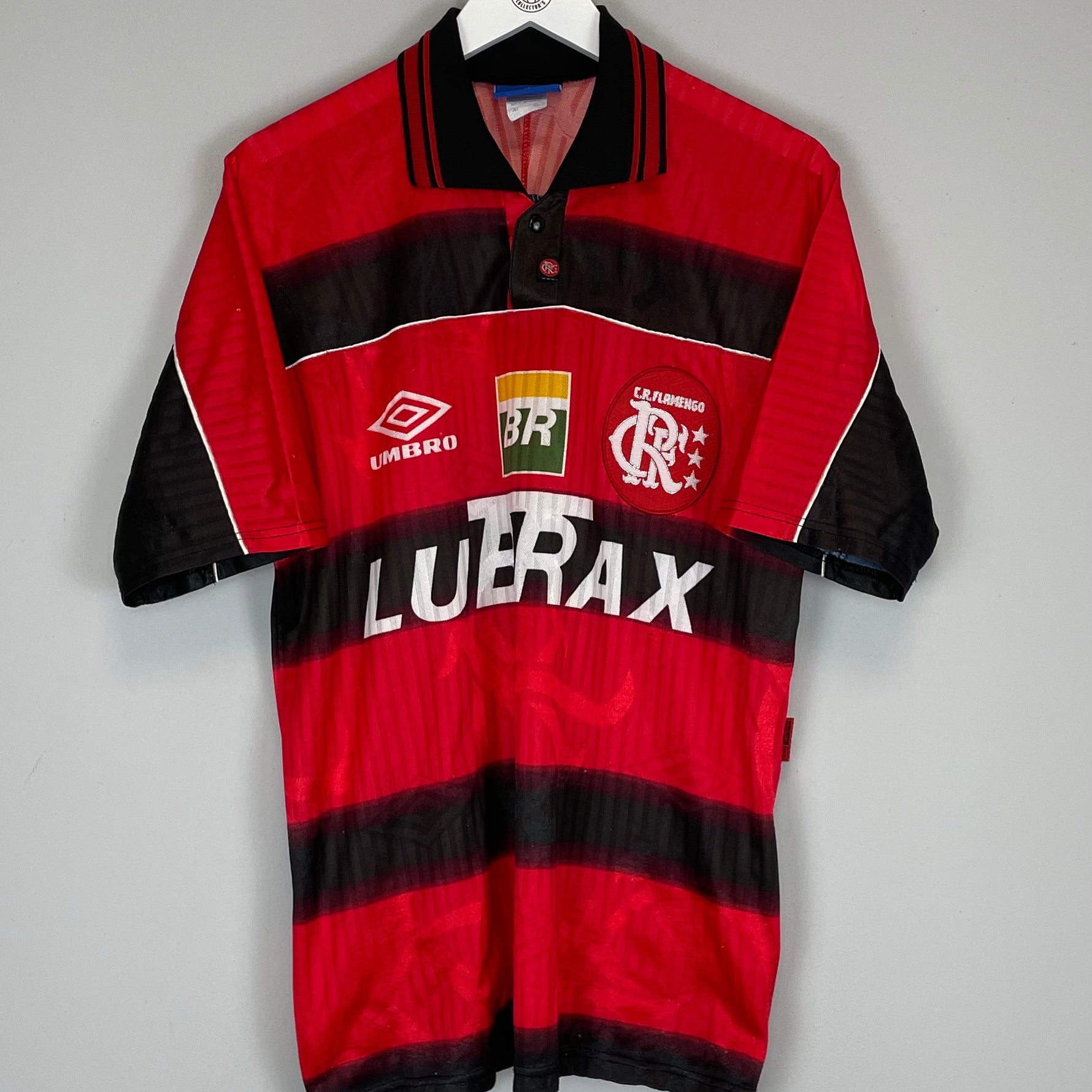 Shop 1998 FLAMENGO #11 HOME SHIRT (L) UMBRO, classic football shirts, vintage football shirts & retro soccer jerseys at Cult Kits