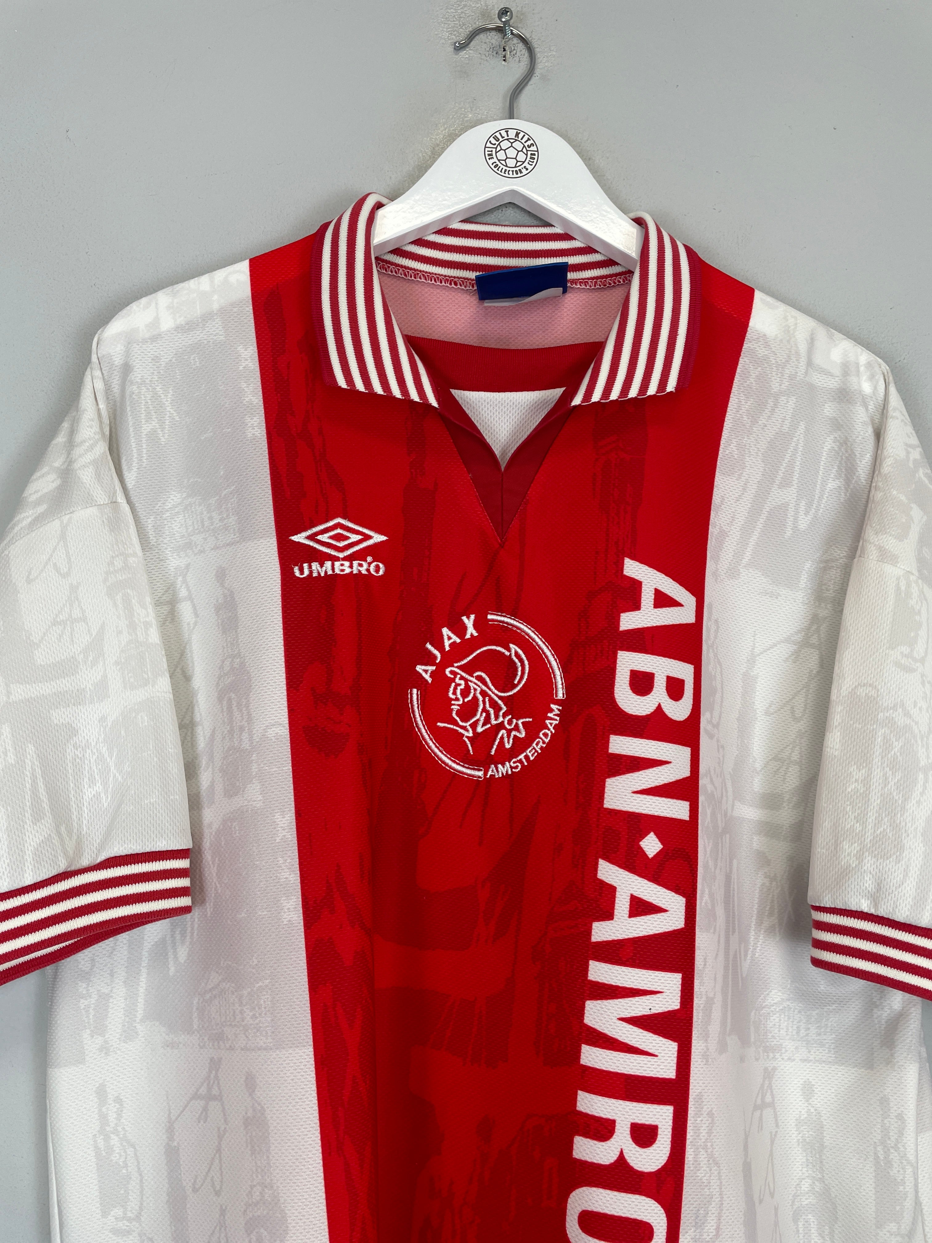 Shop 1996/97 AJAX LITMANEN #10 HOME SHIRT (XL) UMBRO, classic football shirts, vintage football shirts & retro soccer jerseys at Cult Kits