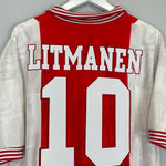Shop 1996/97 AJAX LITMANEN #10 HOME SHIRT (XL) UMBRO, classic football shirts, vintage football shirts & retro soccer jerseys at Cult Kits