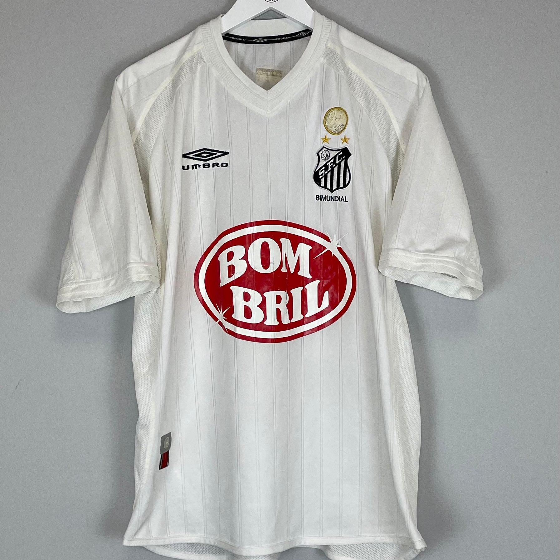 Shop 2003 SANTOS #10 HOME SHIRT (L) UMBRO, classic football shirts, vintage football shirts & retro soccer jerseys at Cult Kits
