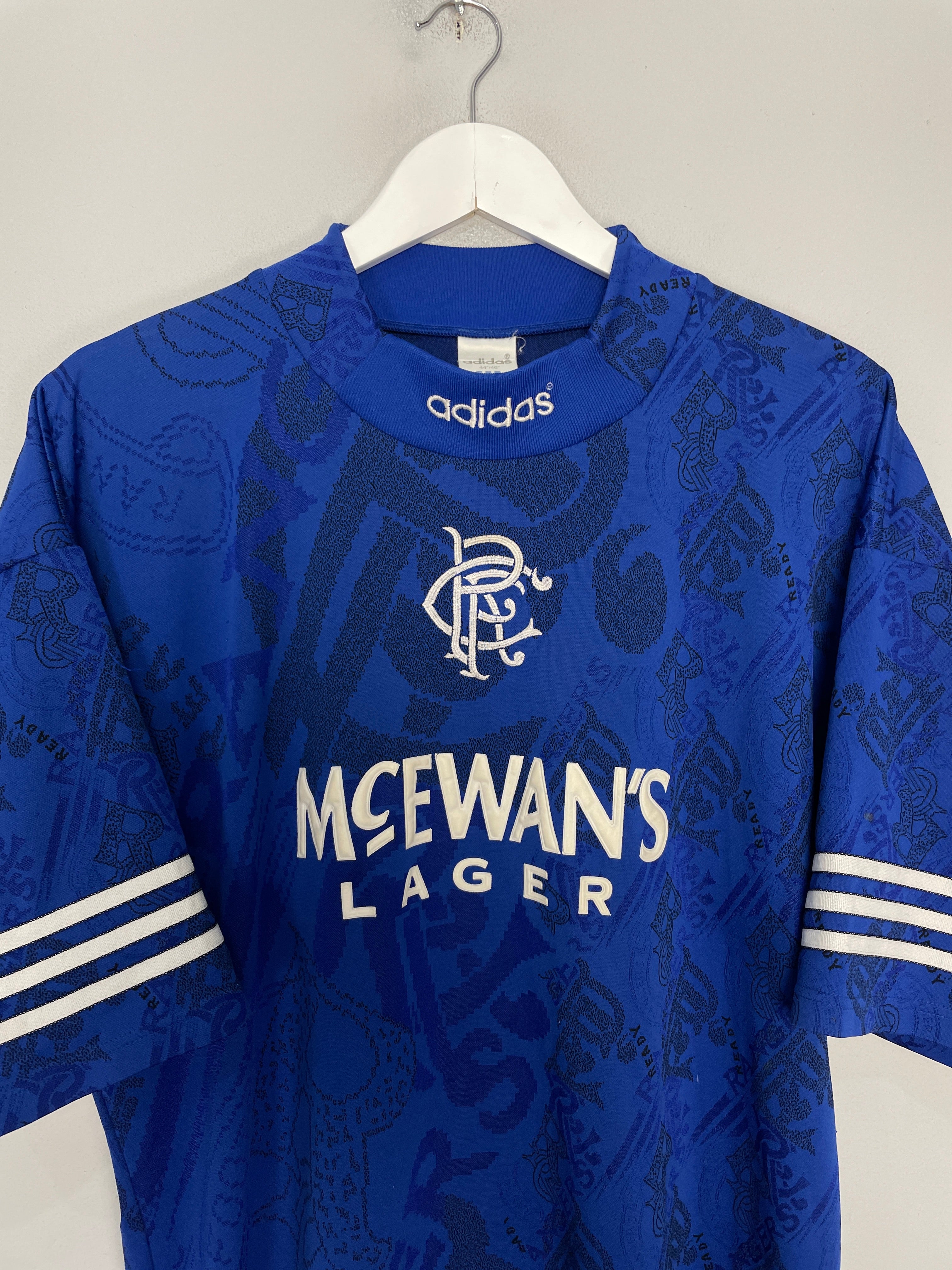 Shop 1994/96 RANGERS GASCOIGNE #8 HOME SHIRT (XL) ADIDAS, classic football shirts, vintage football shirts & retro soccer jerseys at Cult Kits