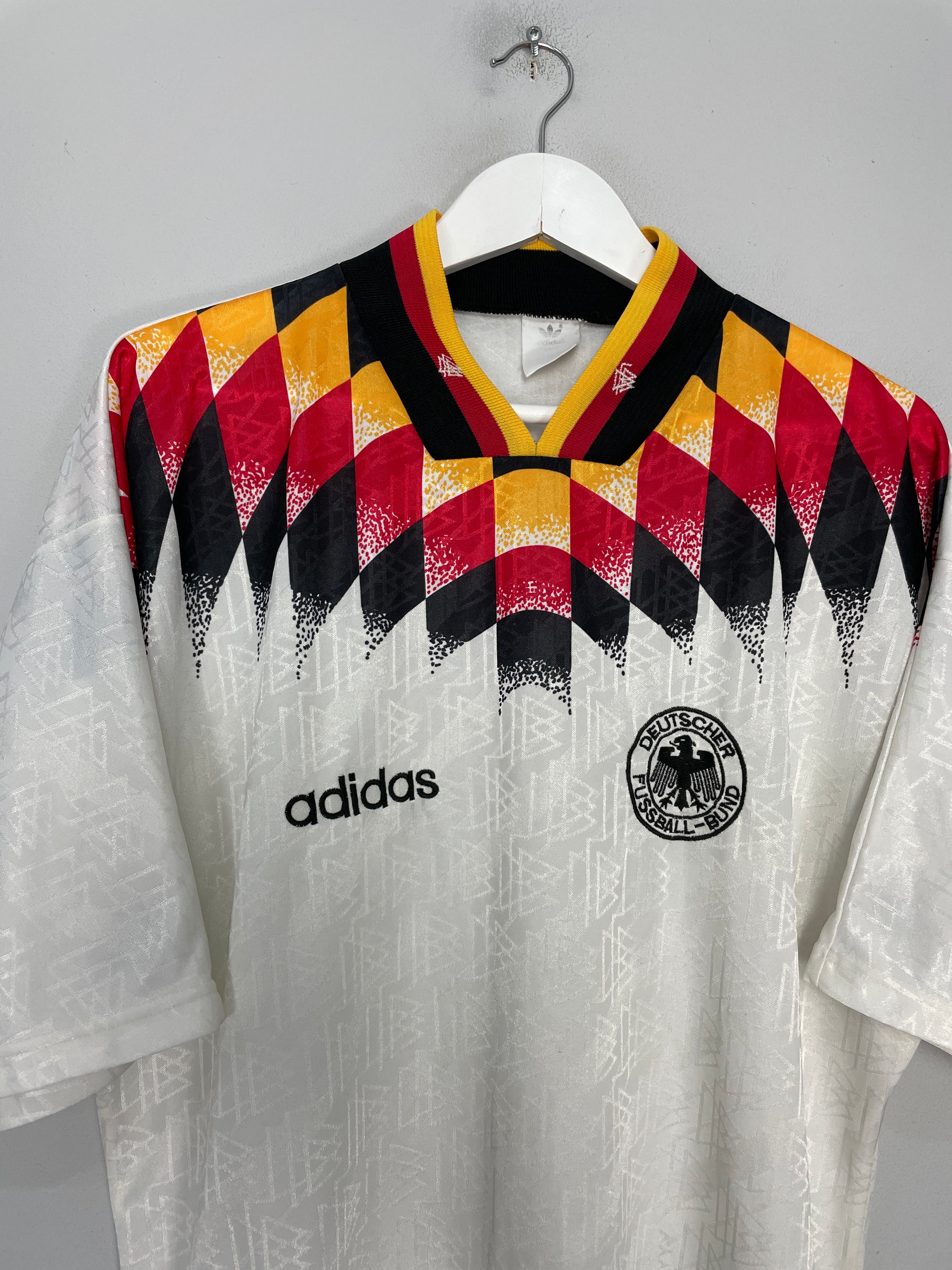 Shop 1994/96 GERMANY HOME SHIRT (L) ADIDAS, classic football shirts, vintage football shirts & retro soccer jerseys at Cult Kits