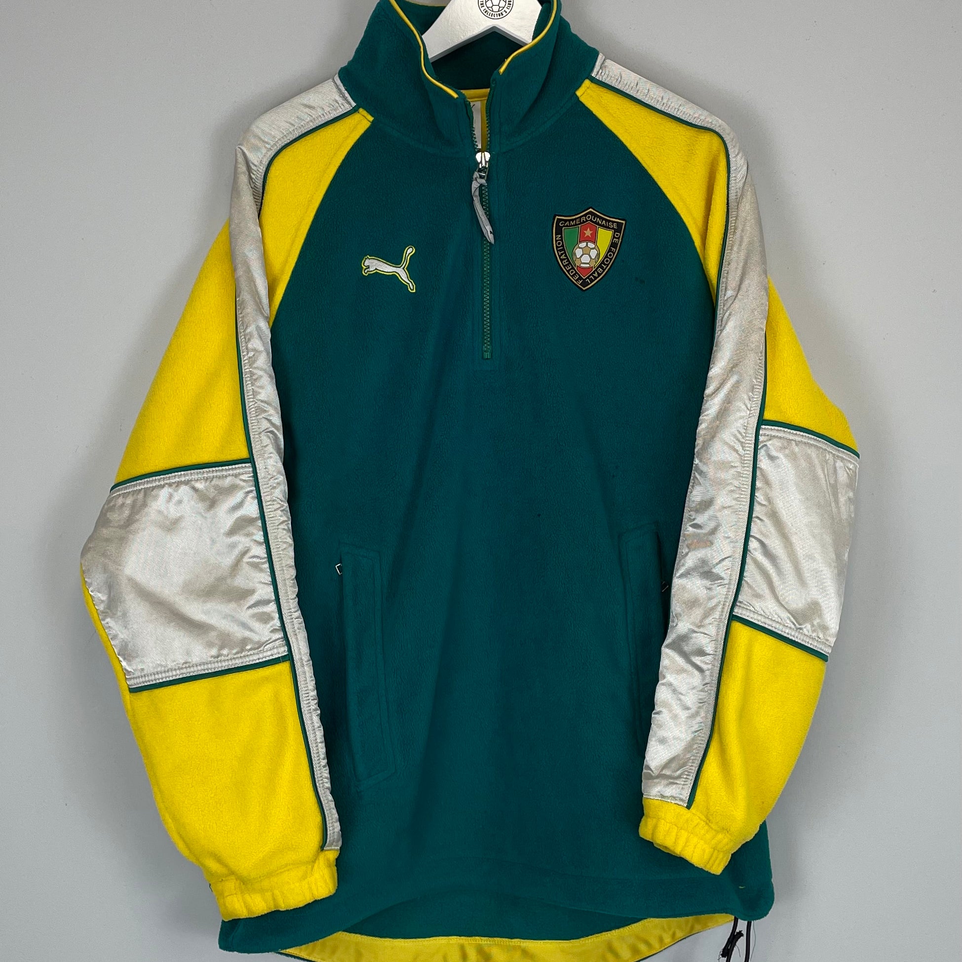 Shop 1998/00 CAMEROON 1/4 ZIP FLEECE (M) PUMA, classic football shirts, vintage football shirts & retro soccer jerseys at Cult Kits