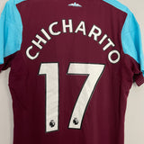 Shop 2017/18 WEST HAM CHICHARITO #17 HOME SHIRT (M) UMBRO, classic football shirts, vintage football shirts & retro soccer jerseys at Cult Kits