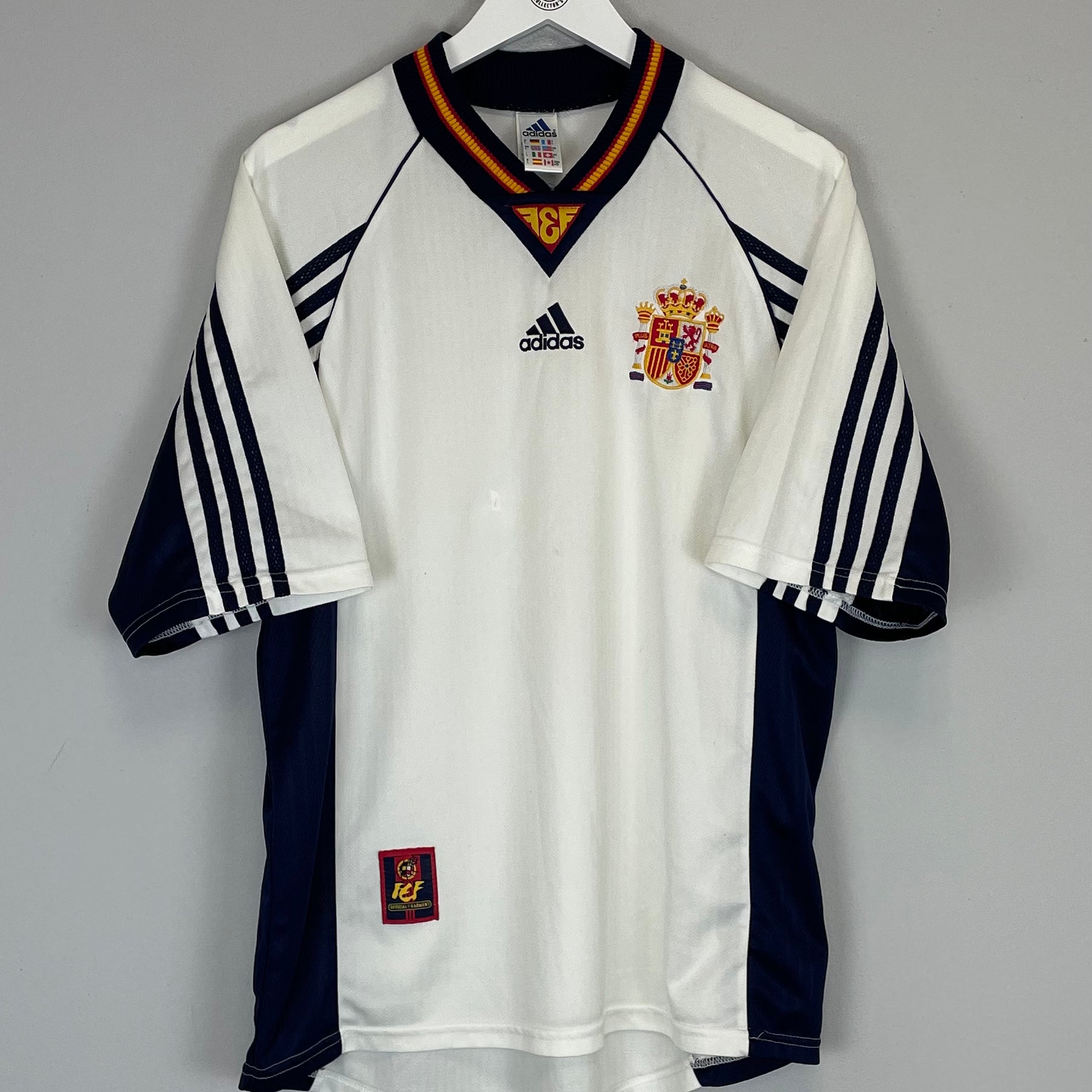 Shop 1998 SPAIN AWAY SHIRT (L) ADIDAS, classic football shirts, vintage football shirts & retro soccer jerseys at Cult Kits