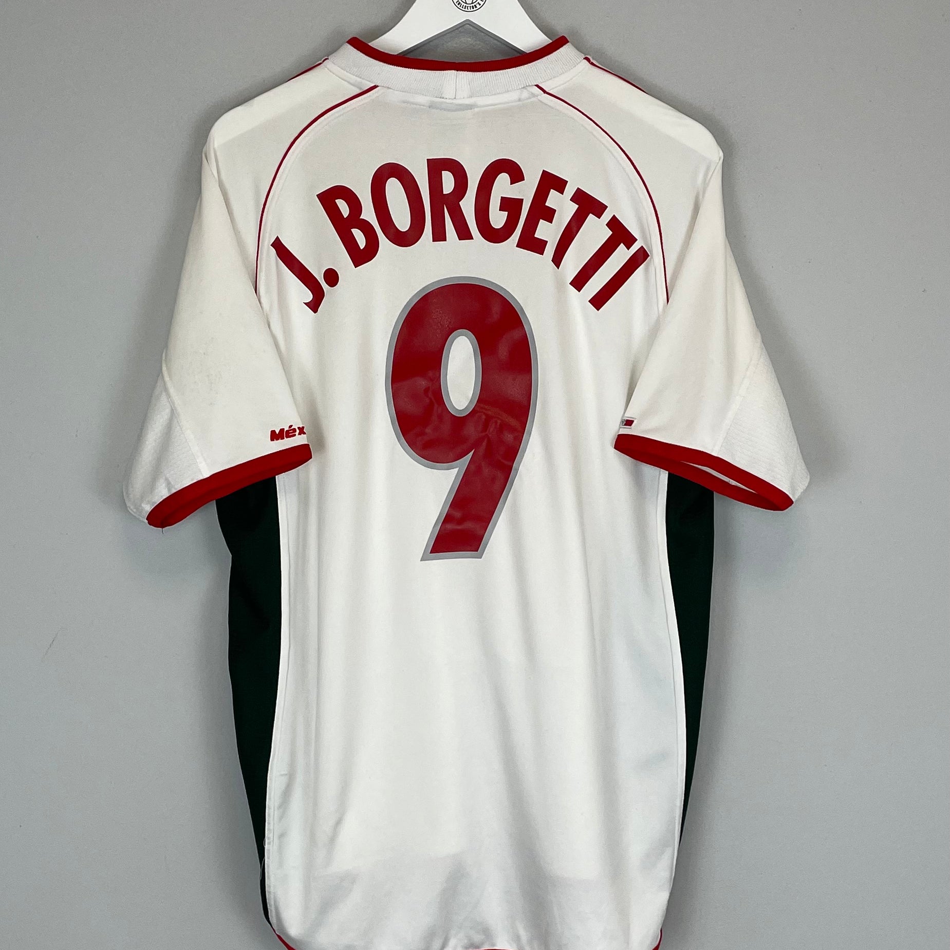 Shop 2001/02 MEXICO J.BORGETTI #9 AWAY SHIRT (XL) ATLETICA, classic football shirts, vintage football shirts & retro soccer jerseys at Cult Kits