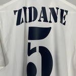 Shop 2002/03 REAL MADRID ZIDANE #5 *CENTENARY* HOME SHIRT (M) ADIDAS, classic football shirts, vintage football shirts & retro soccer jerseys at Cult Kits