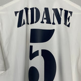 Shop 2002/03 REAL MADRID ZIDANE #5 *CENTENARY* HOME SHIRT (M) ADIDAS, classic football shirts, vintage football shirts & retro soccer jerseys at Cult Kits