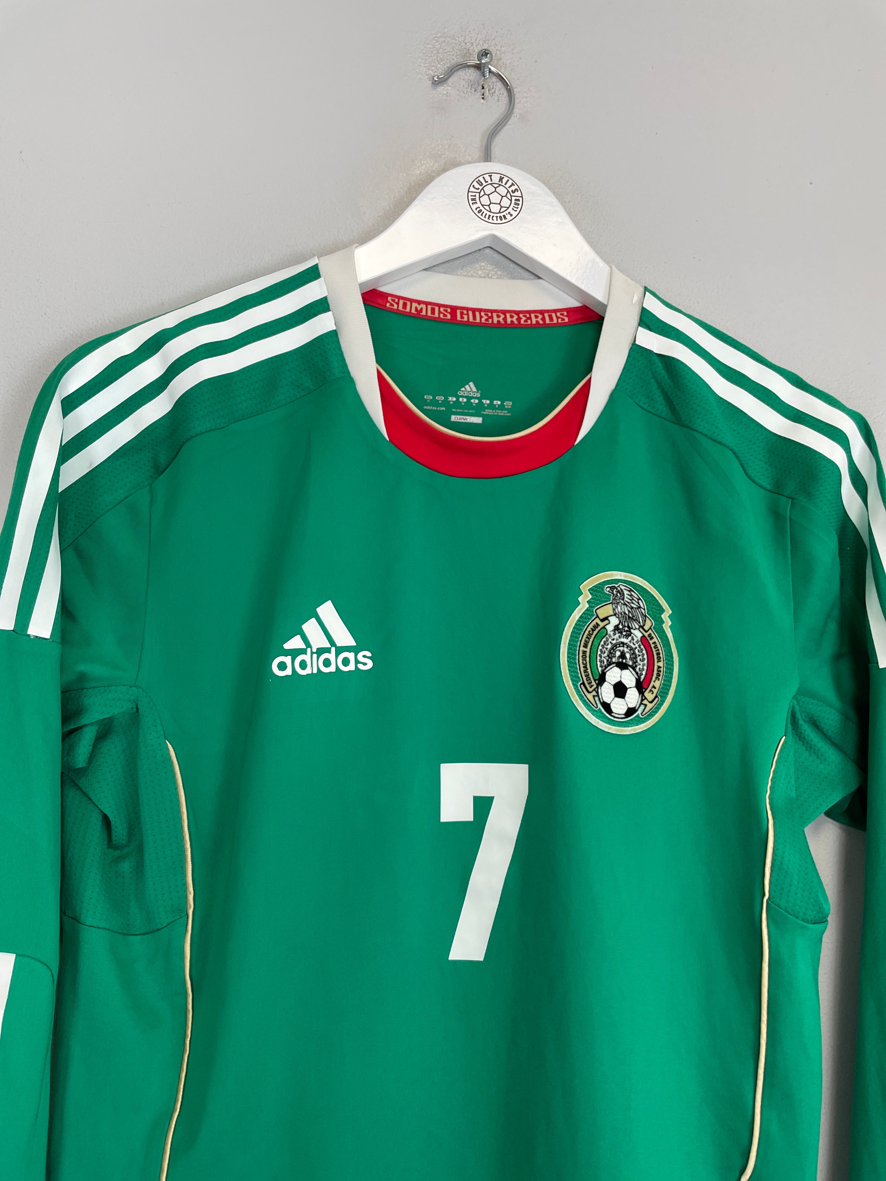 Shop 2011/12 MEXICO *PLAYER ISSUE* #7 L/S HOME SHIRT (M) ADIDAS, classic football shirts, vintage football shirts & retro soccer jerseys at Cult Kits