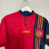Shop 1996/98 SPAIN HOME SHIRT (M) ADIDAS, classic football shirts, vintage football shirts & retro soccer jerseys at Cult Kits