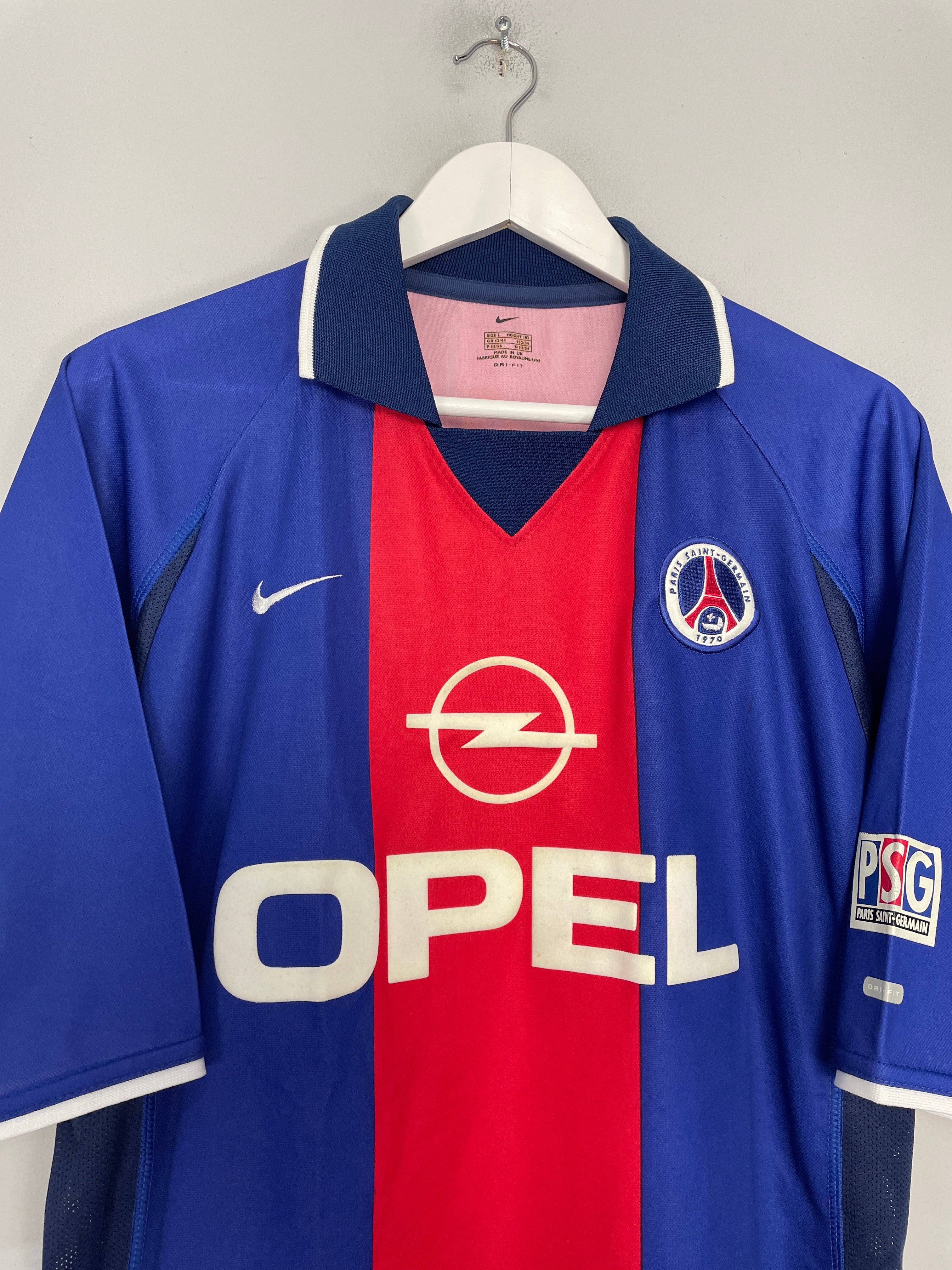 Shop 2000/01 PSG HOME SHIRT (L) NIKE, classic football shirts, vintage football shirts & retro soccer jerseys at Cult Kits