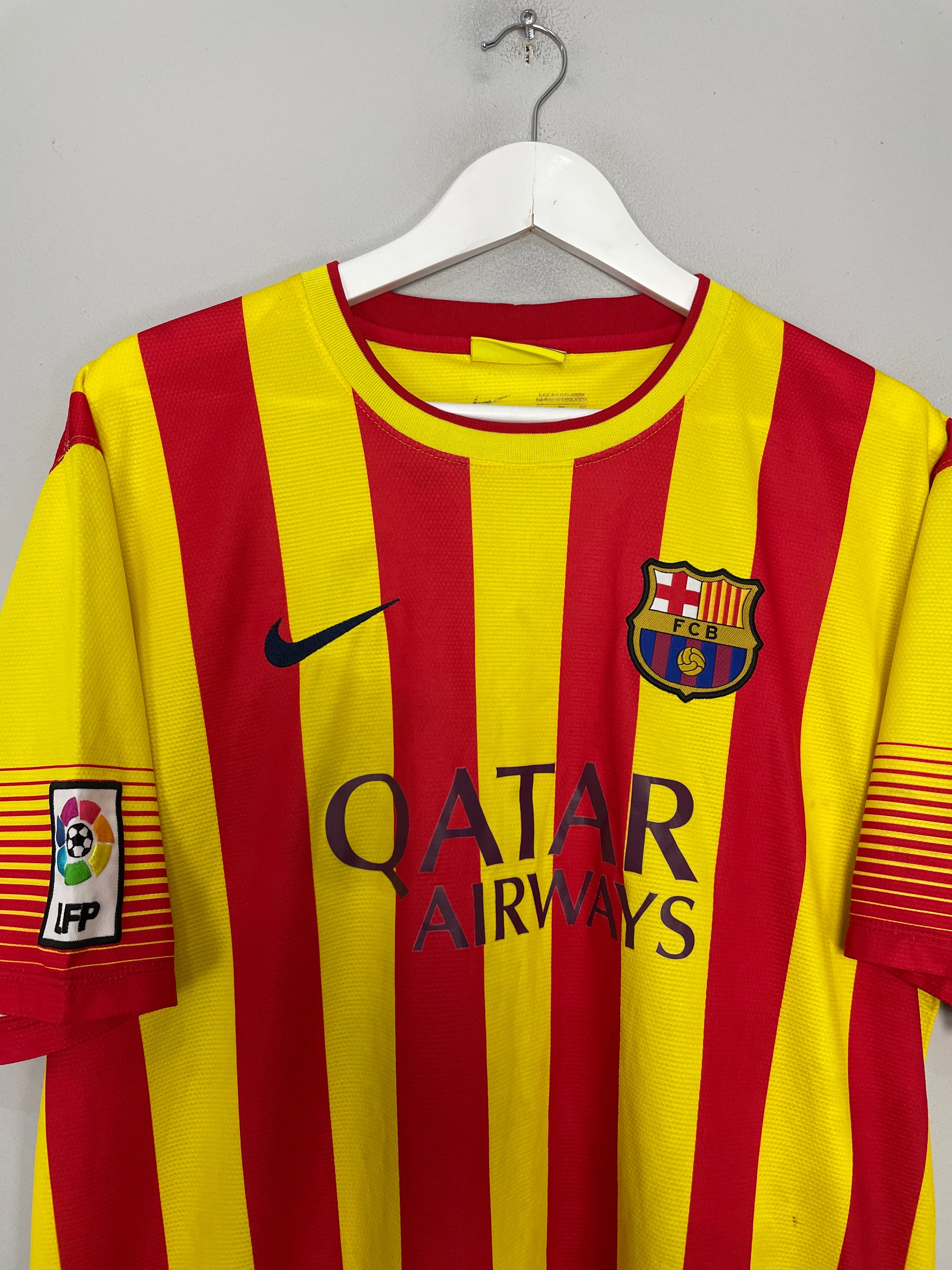 Shop 2013/15 BARCELONA MESSI #10 AWAY SHIRT (XL) NIKE, classic football shirts, vintage football shirts & retro soccer jerseys at Cult Kits
