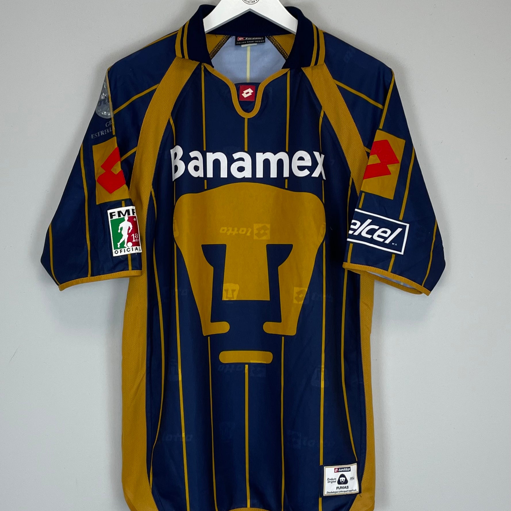 Shop 2003/04 UNAM PUMAS HOME SHIRT (M) LOTTO, classic football shirts, vintage football shirts & retro soccer jerseys at Cult Kits