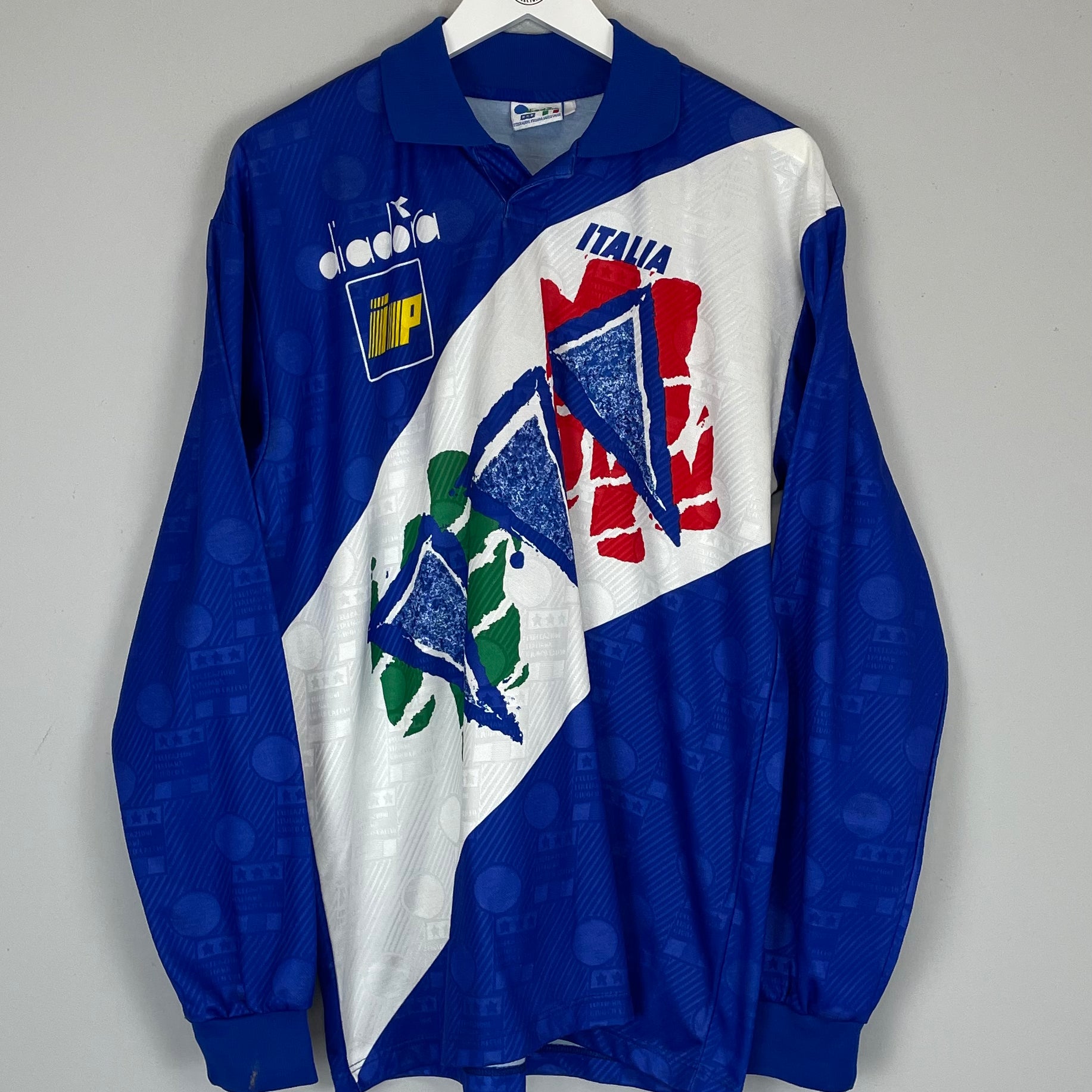 Shop 1994 ITALY TRAINING SHIRT (L) DIADORA, classic football shirts, vintage football shirts & retro soccer jerseys at Cult Kits