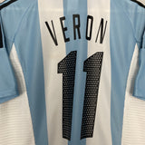 Shop 2002/04 ARGENTINA VERON #11 HOME SHIRT (M) ADIDAS, classic football shirts, vintage football shirts & retro soccer jerseys at Cult Kits