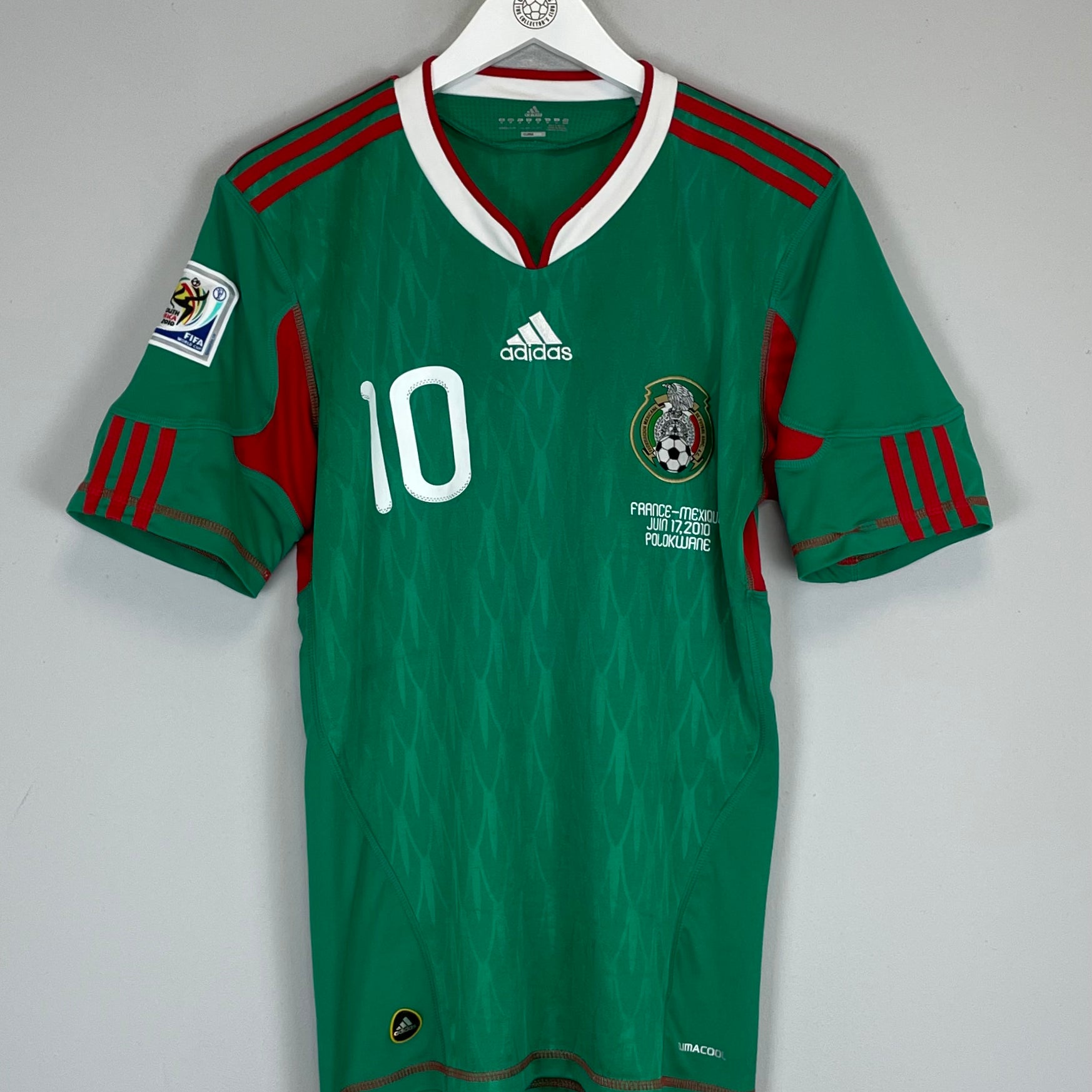 Shop 2010 MEXICO C.BLANCO #10 (FRANCE v MEXICO) HOME SHIRT (M) ADIDAS, classic football shirts, vintage football shirts & retro soccer jerseys at Cult Kits