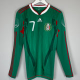 2010 MEXICO P.BARRERA #7 *PLAYER ISSUE* L/S HOME SHIRT (M) ADIDAS