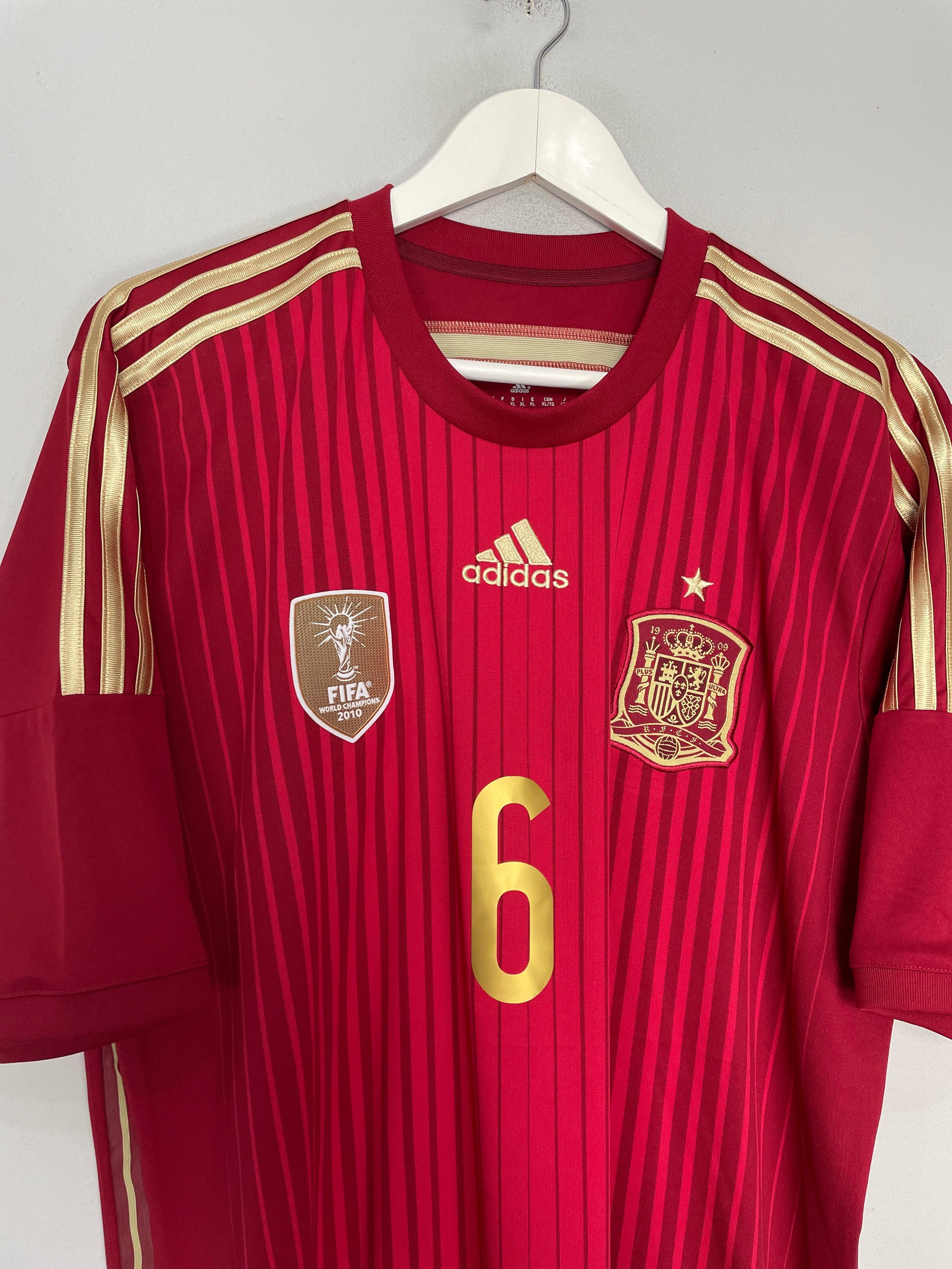 Shop 2013/15 SPAIN A.INIESTA #6 HOME SHIRT (XL) ADIDAS, classic football shirts, vintage football shirts & retro soccer jerseys at Cult Kits