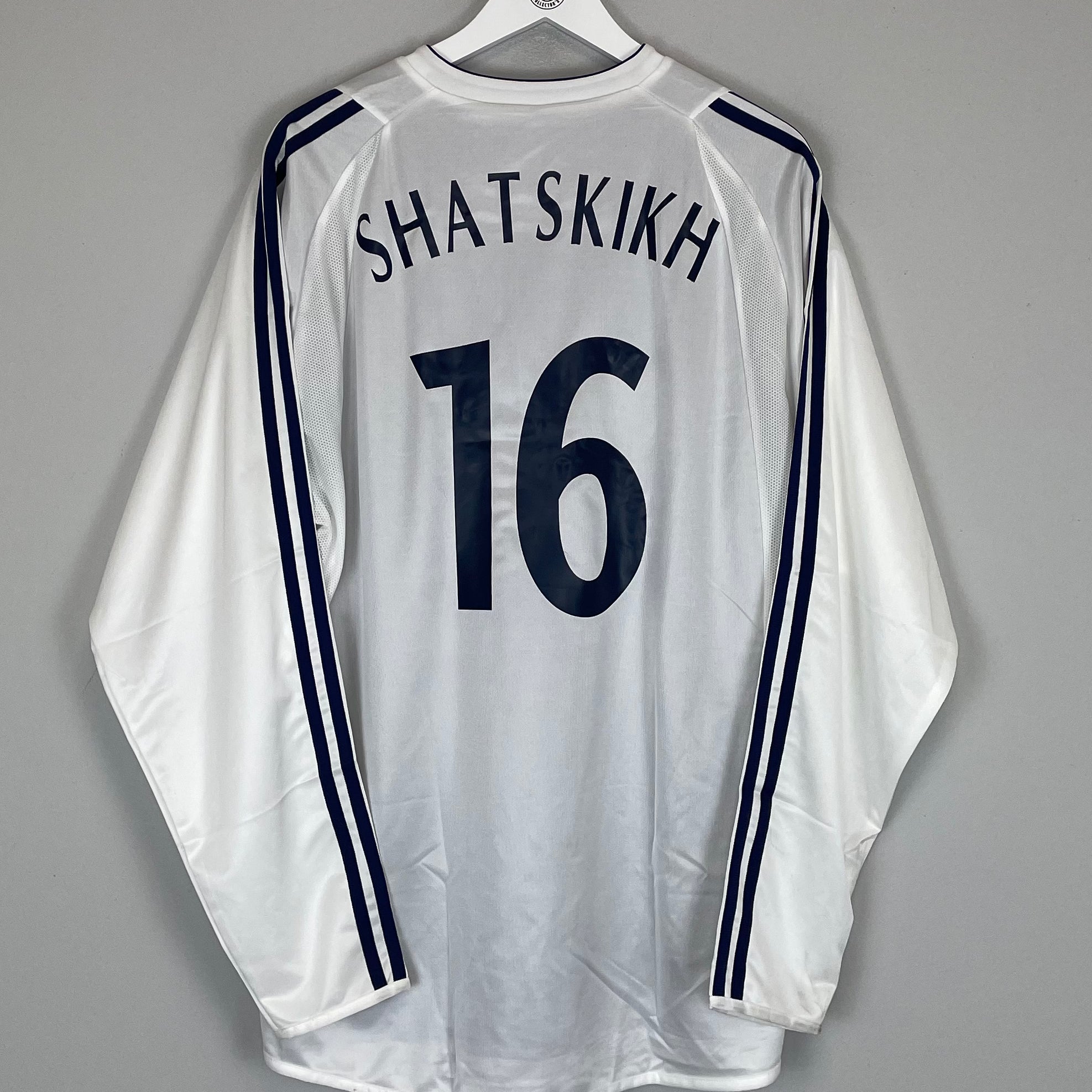 Shop 2003/04 DYNAMO KYIV SHATSKIKH #16 *PLAYER ISSUE* L/S AWAY SHIRT (XL) ADIDAS, classic football shirts, vintage football shirts & retro soccer jerseys at Cult Kits