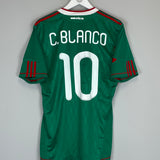 2010 MEXICO C.BLANCO #10 HOME SHIRT (M) ADIDAS